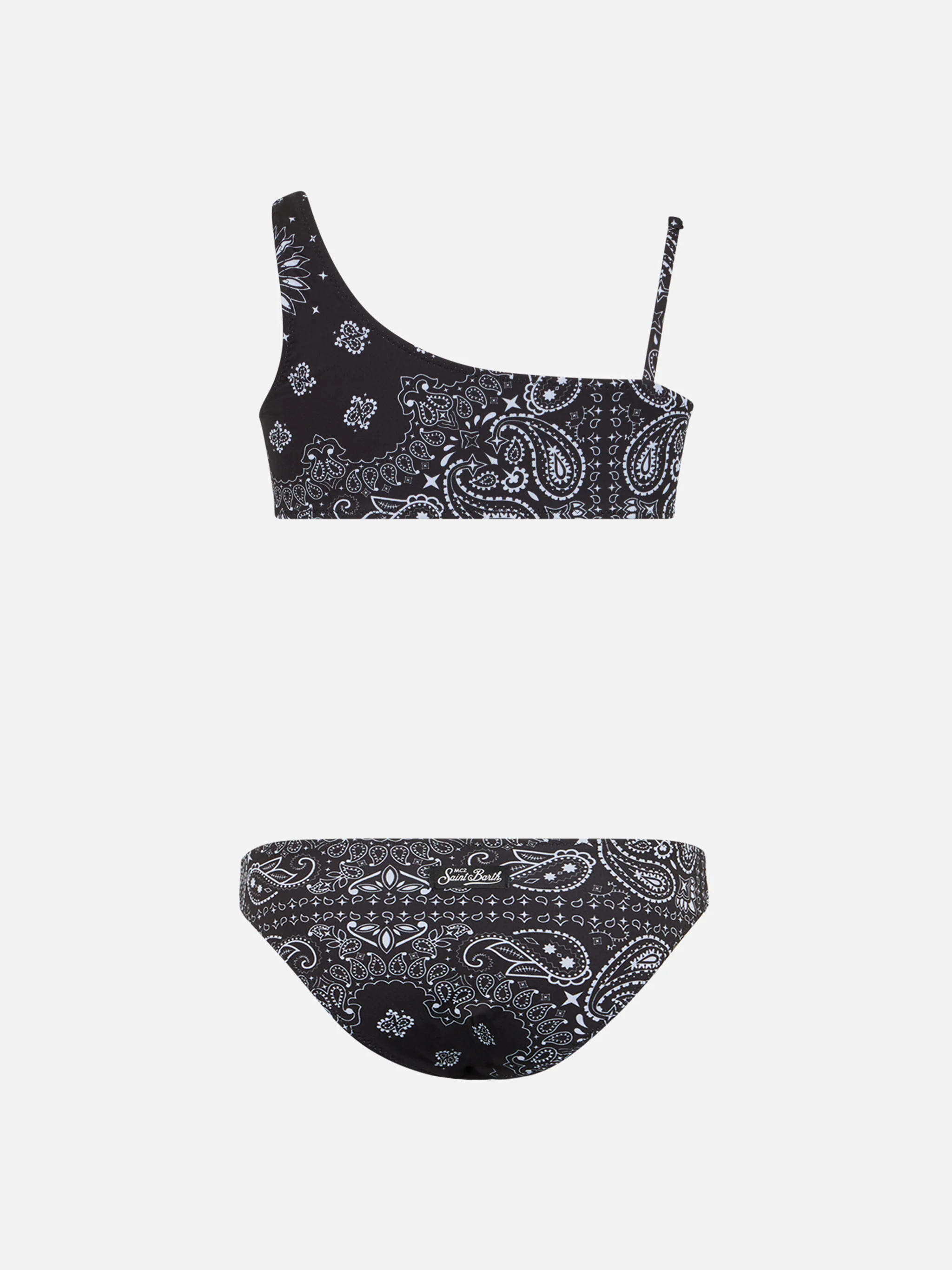 Girl one shoulder bikini Vivy with bandanna print - Image 2