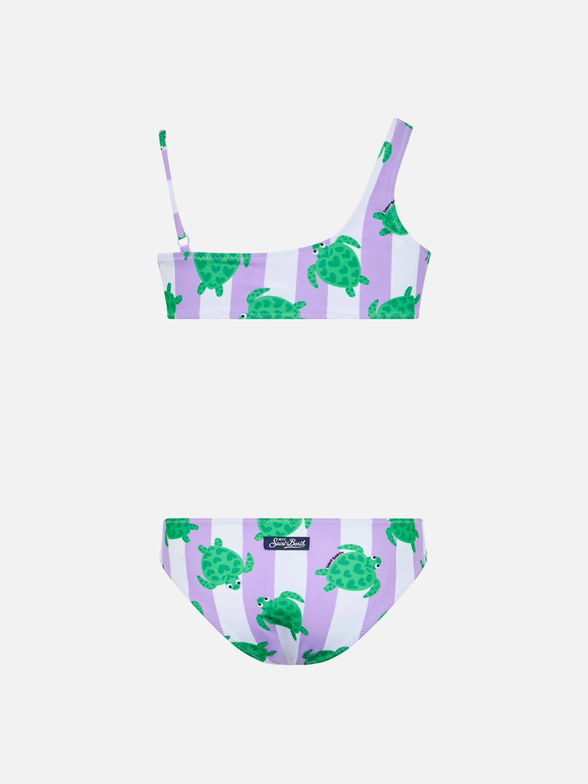 Girl one shoulder bikini Vivy with turtle print - Image 2