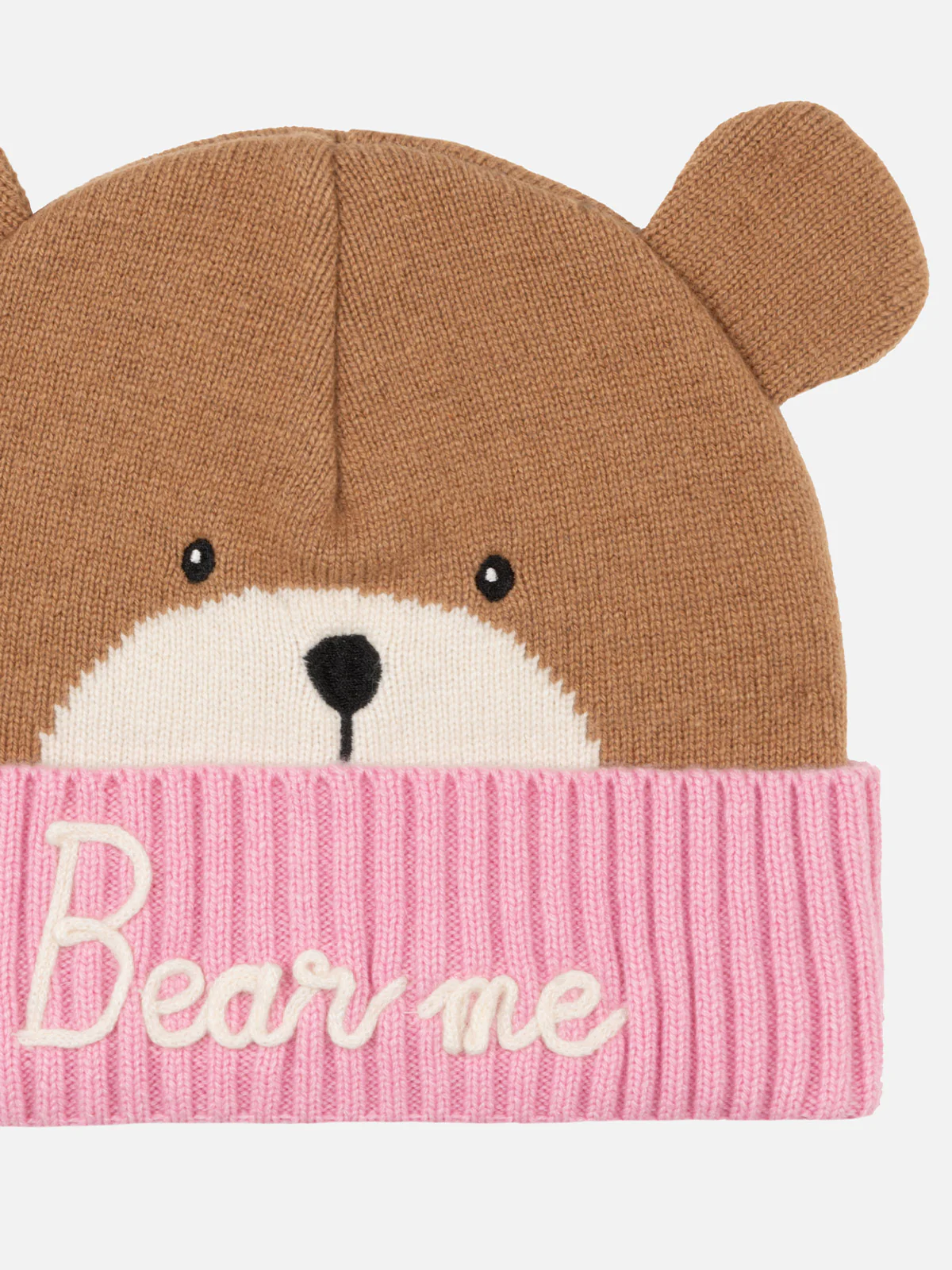 Girl pink and brown hat Zaya with Bear shape - Image 3