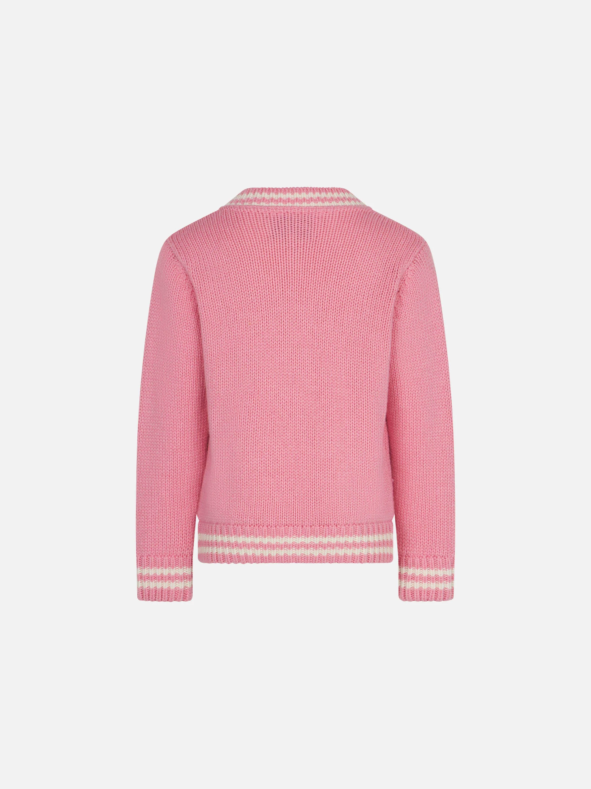 Girl pink college cardigan - Image 2