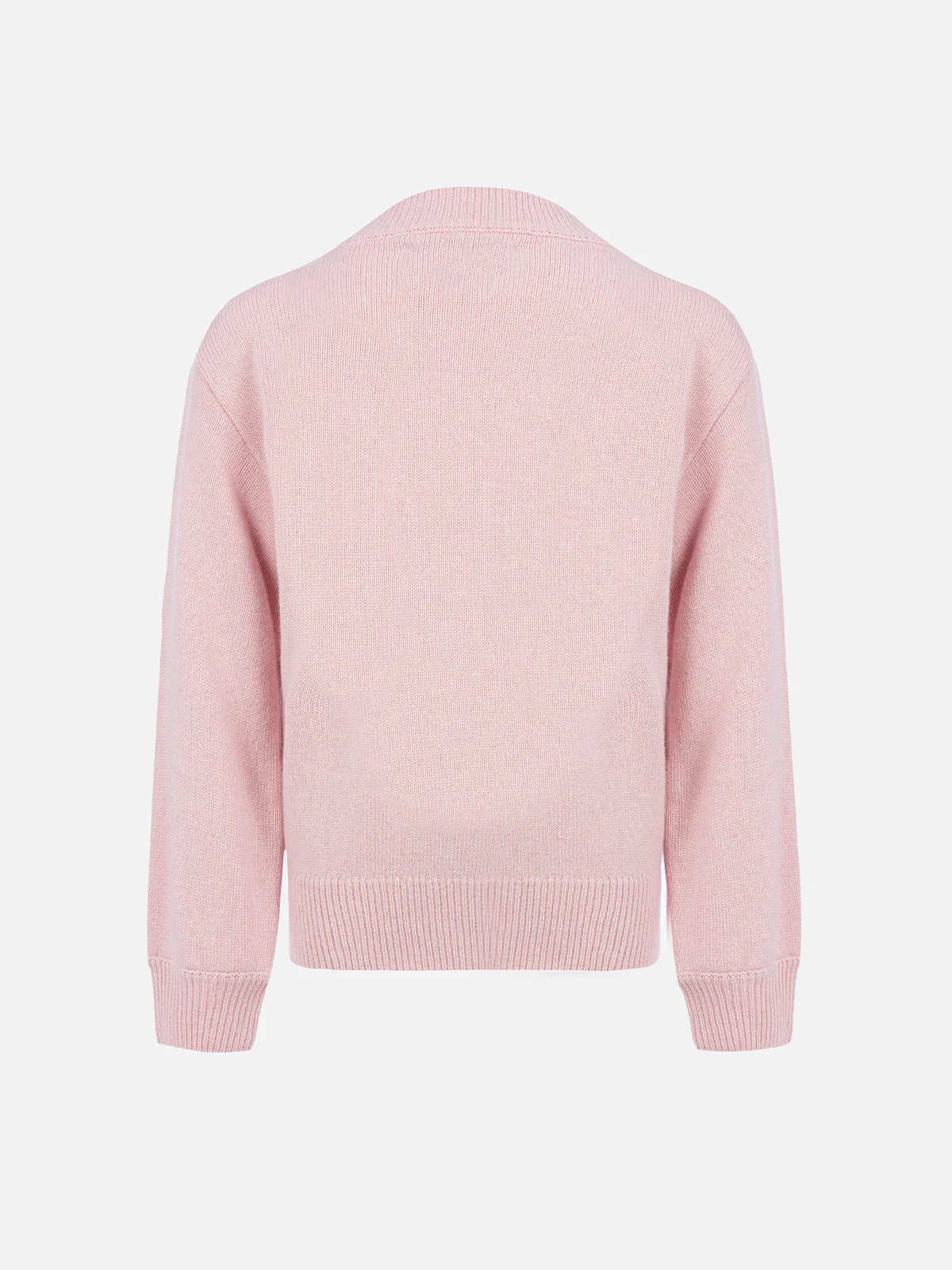 Girl pink crewneck sweater Danya with Saint Barth logo print - Image 2