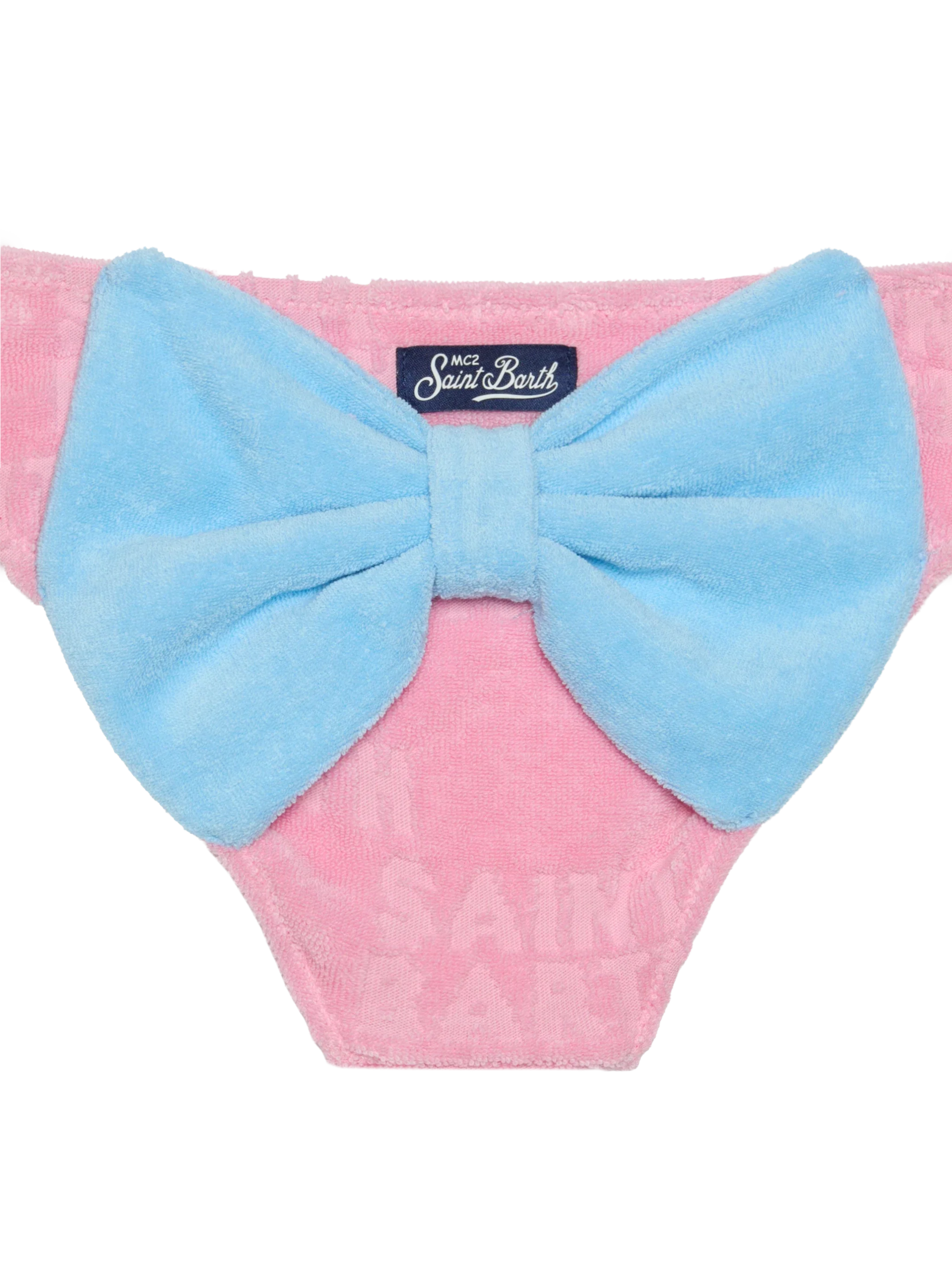 Girl pink terry swim briefs - Image 3
