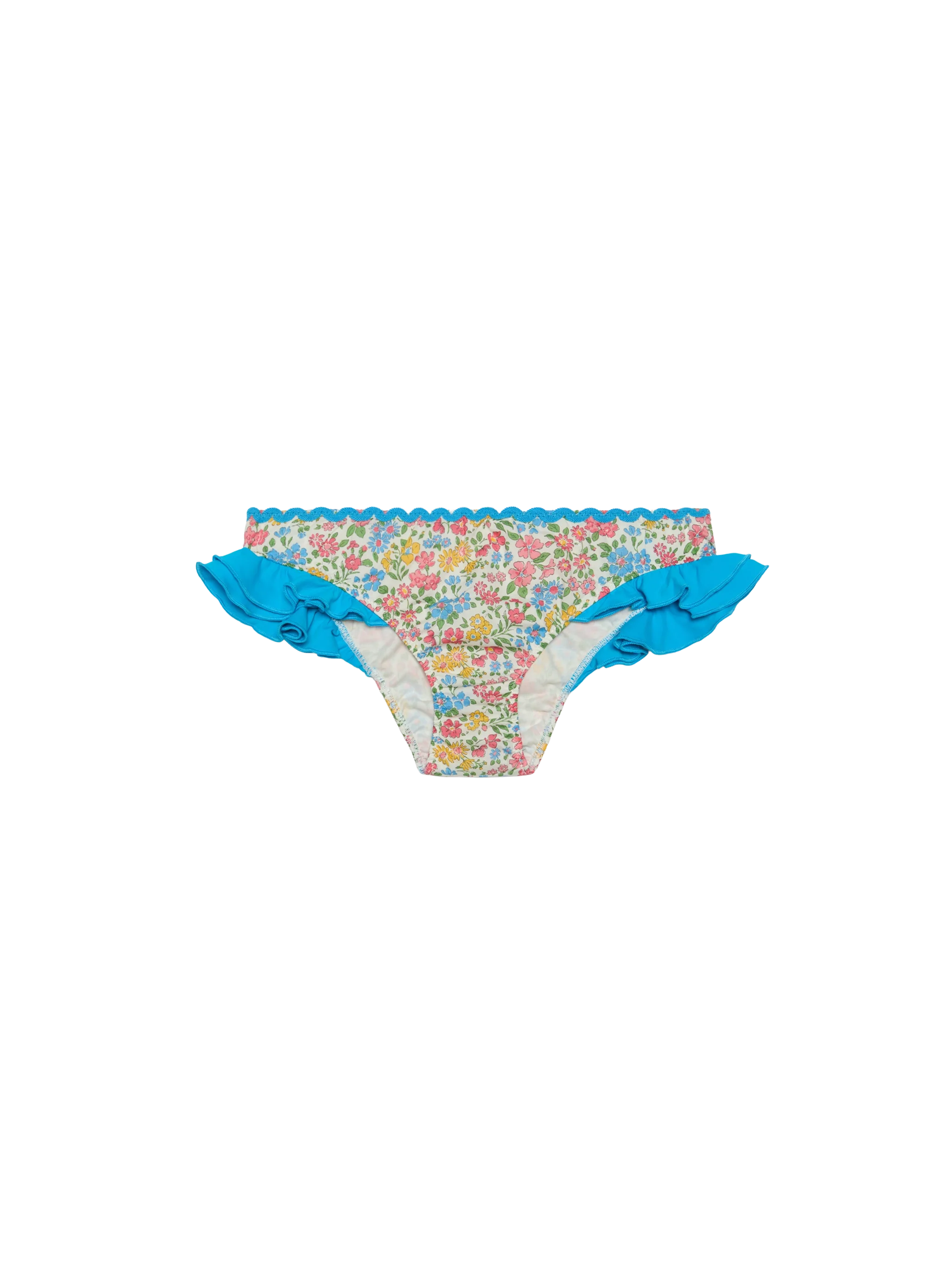 Girl ruffled swim briefs with flower print | Made with Liberty fabric