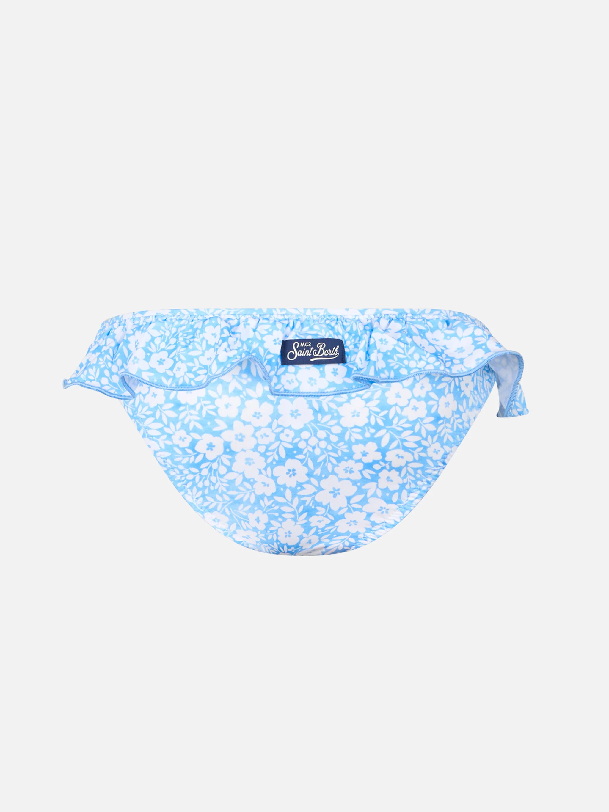 Girl ruffled swim briefs Melly with flower print - Image 2