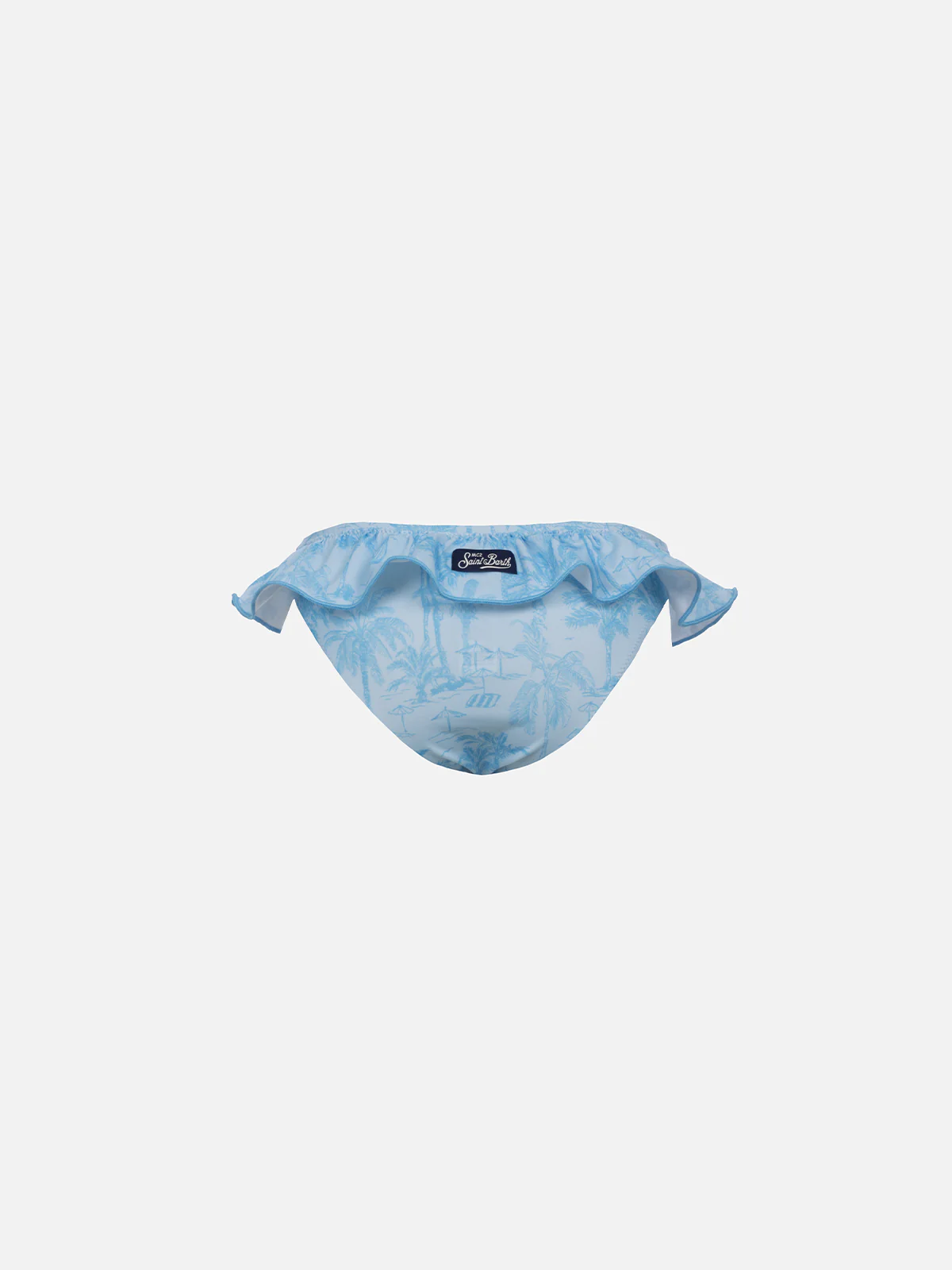Girl ruffled swim briefs Melly with toile de jouy print - Image 2