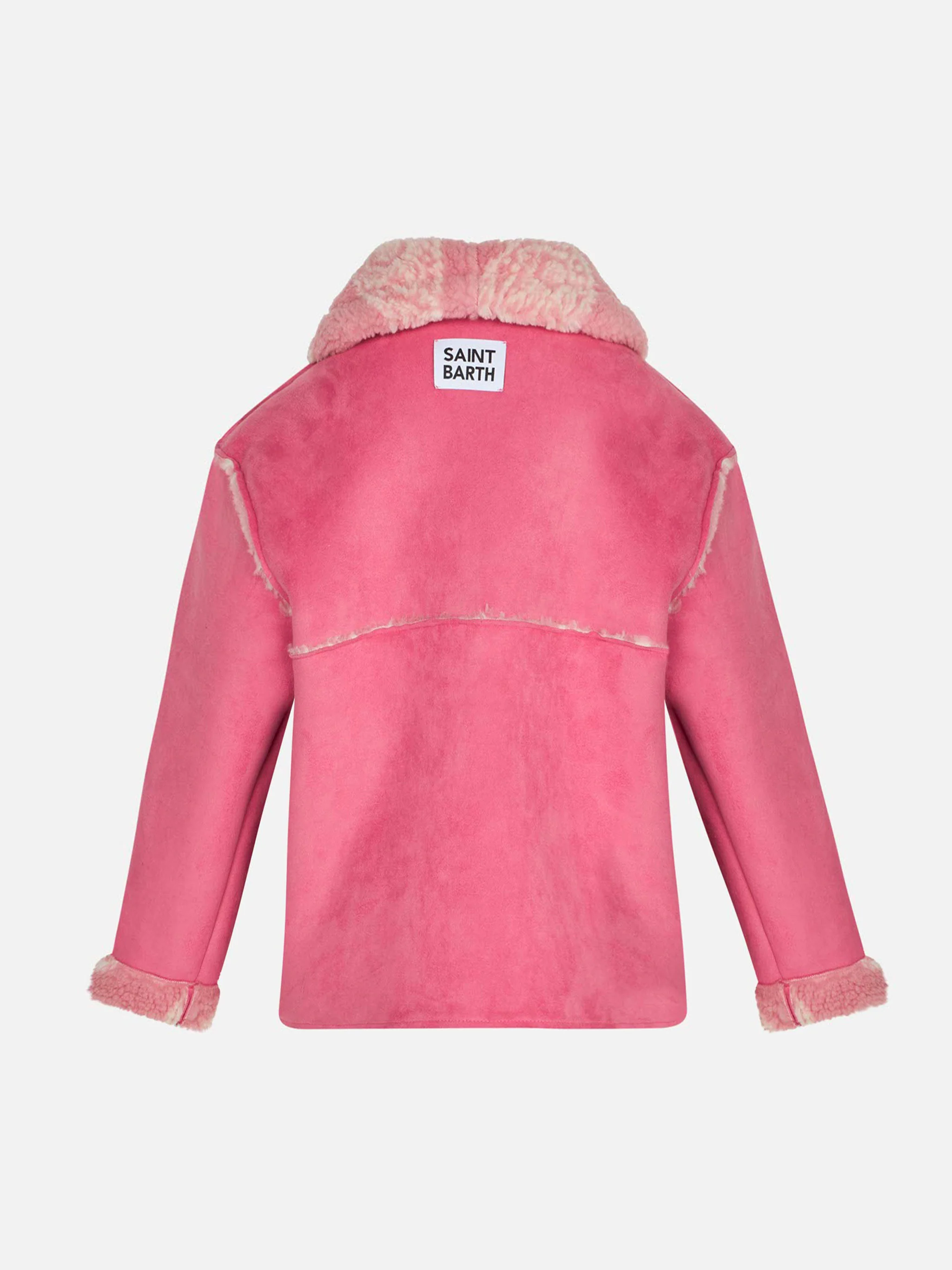 Girl shearling jacket with paisley print - Image 2