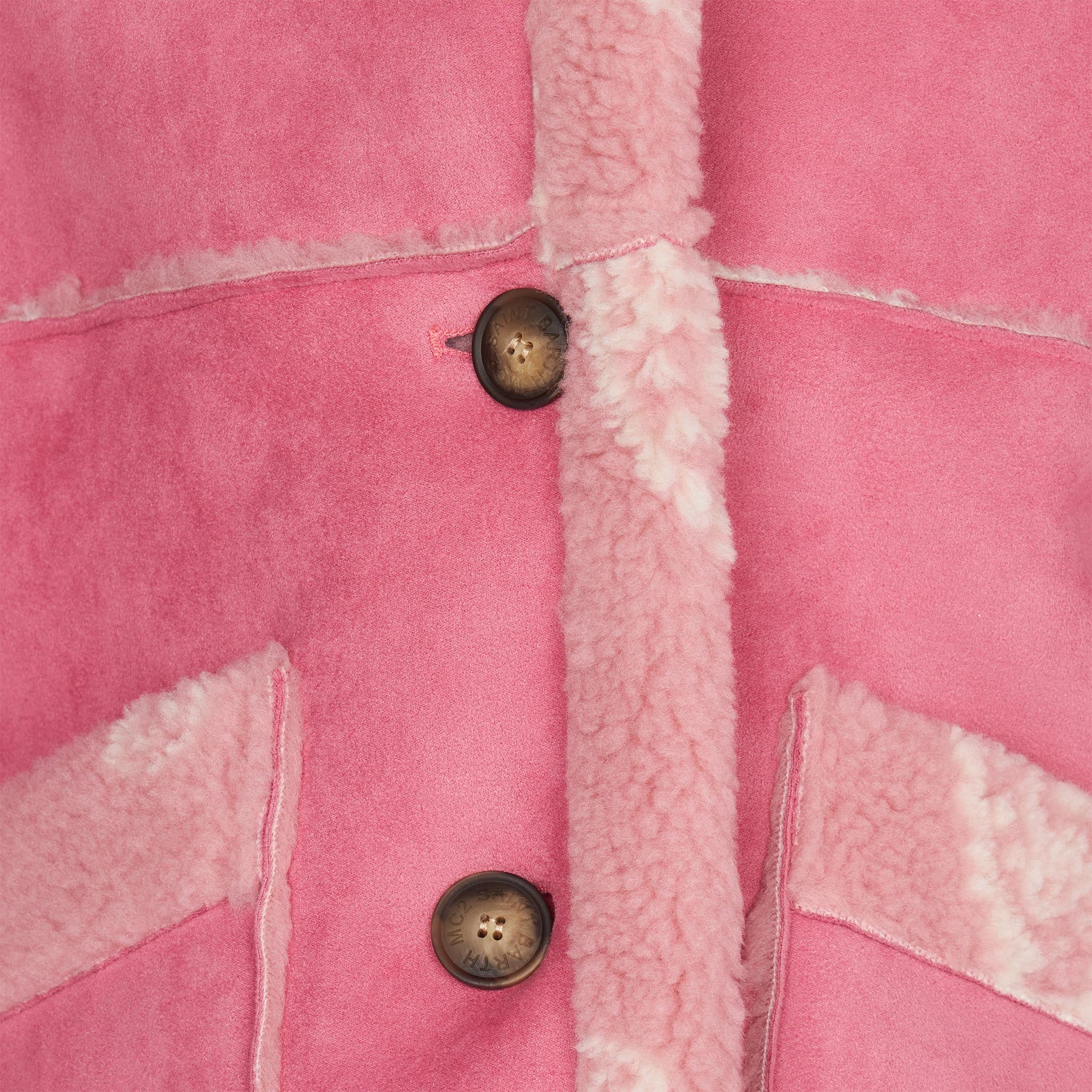 Girl shearling jacket with paisley print - Image 3