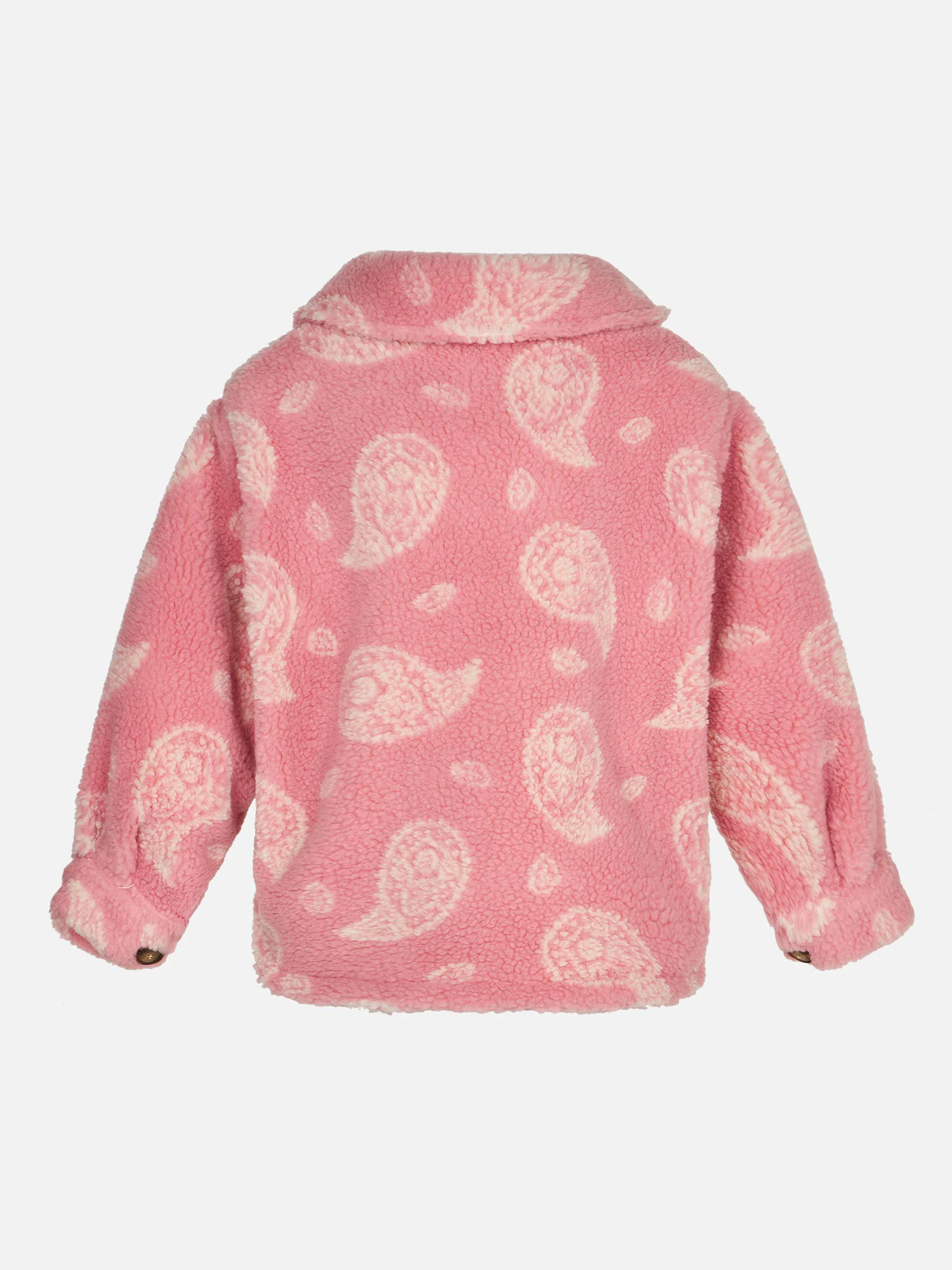 Girl sherpa overshirt with paisley print - Image 2