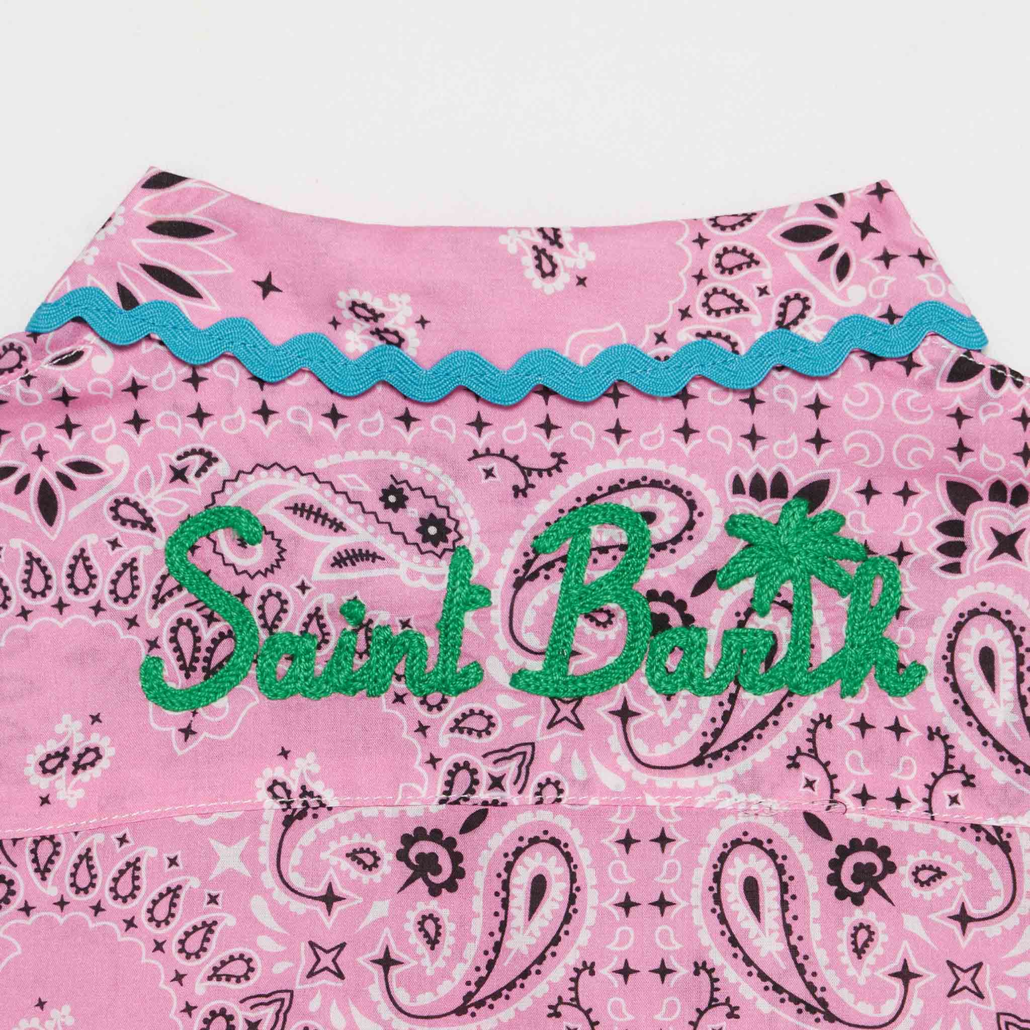 Girl shirt dress with bandanna print - Image 3