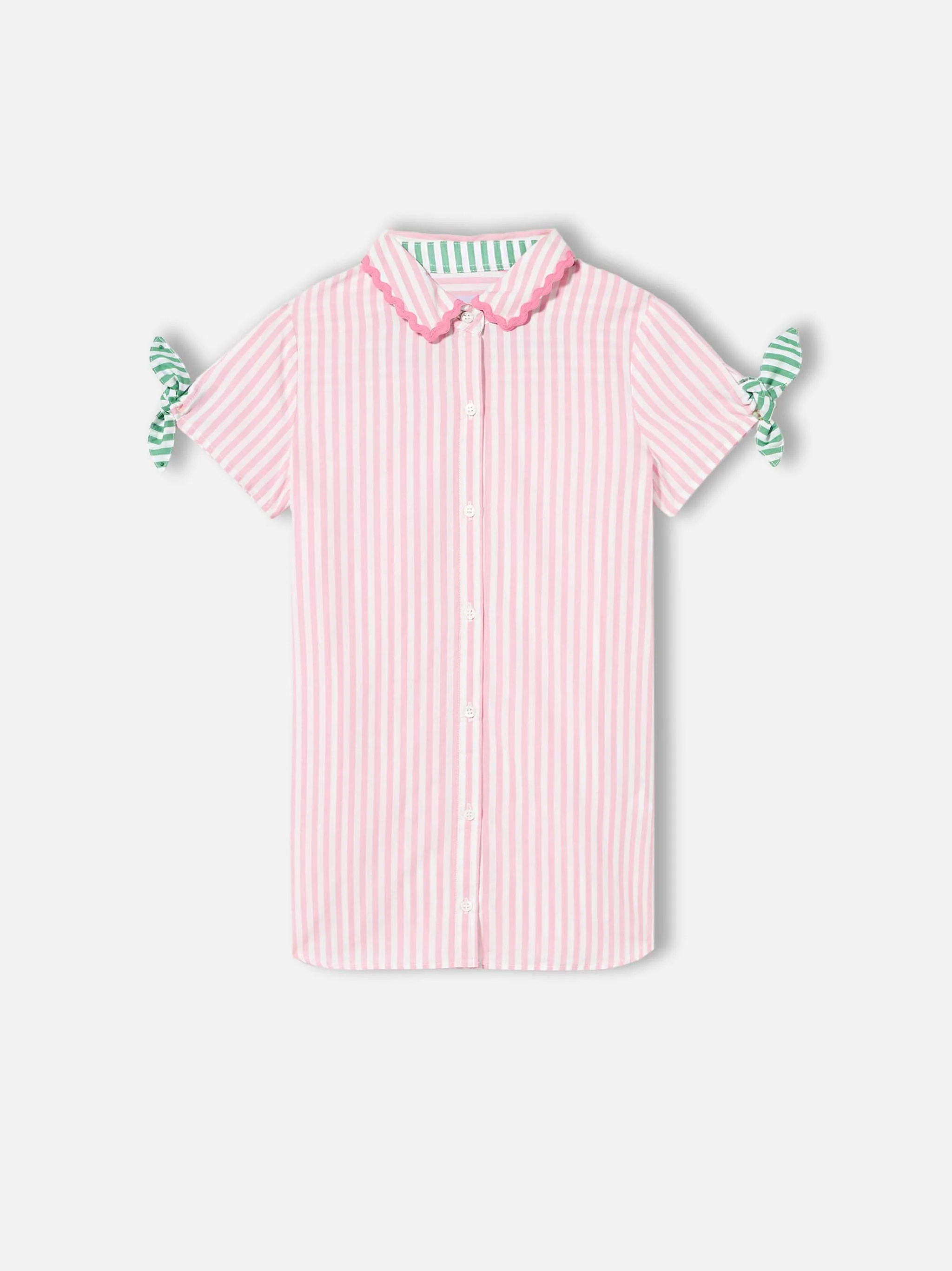 Girl striped shirt dress - Image 2