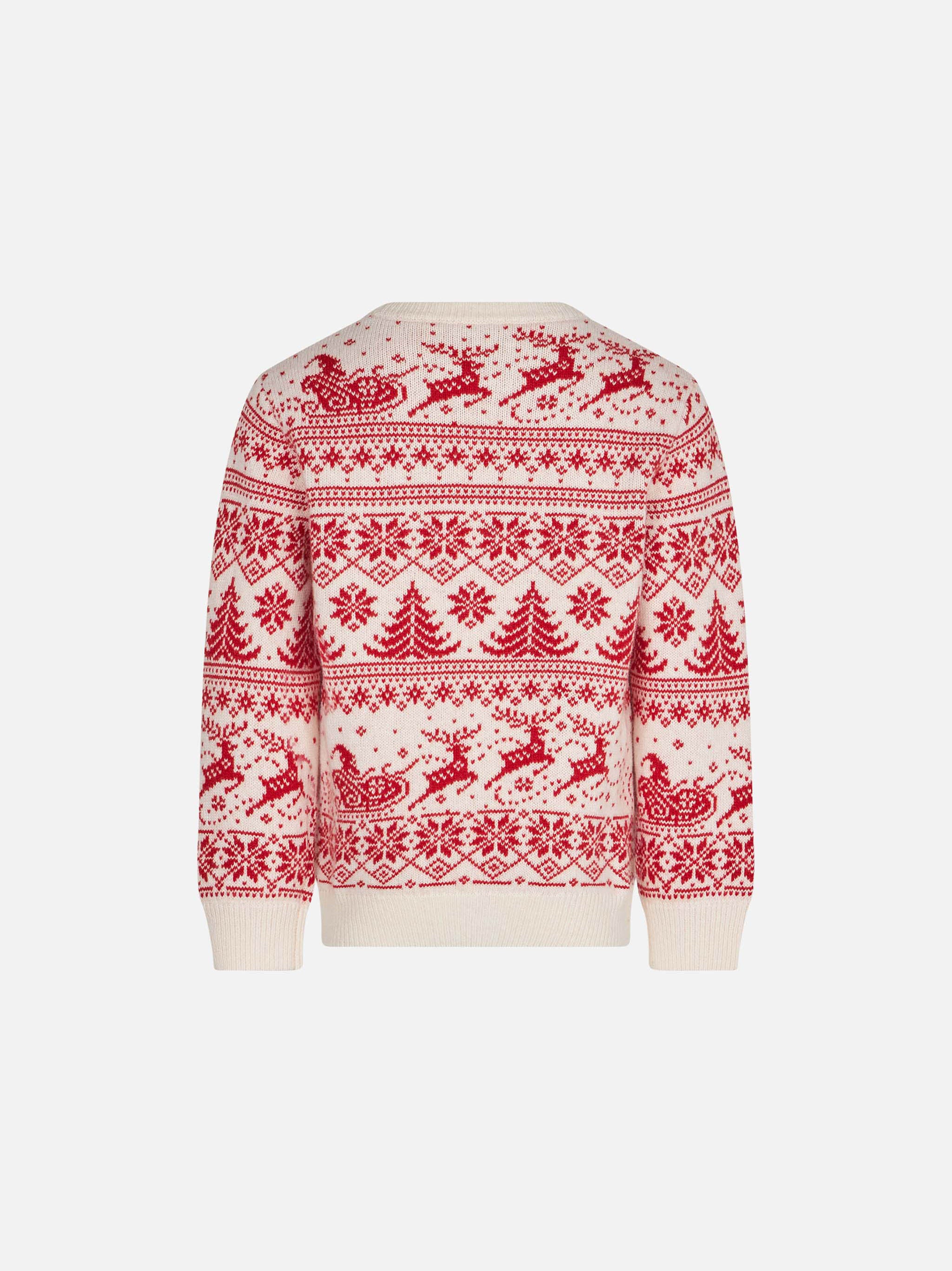 Girl sweater with I believe in Santa jacquard - Image 2