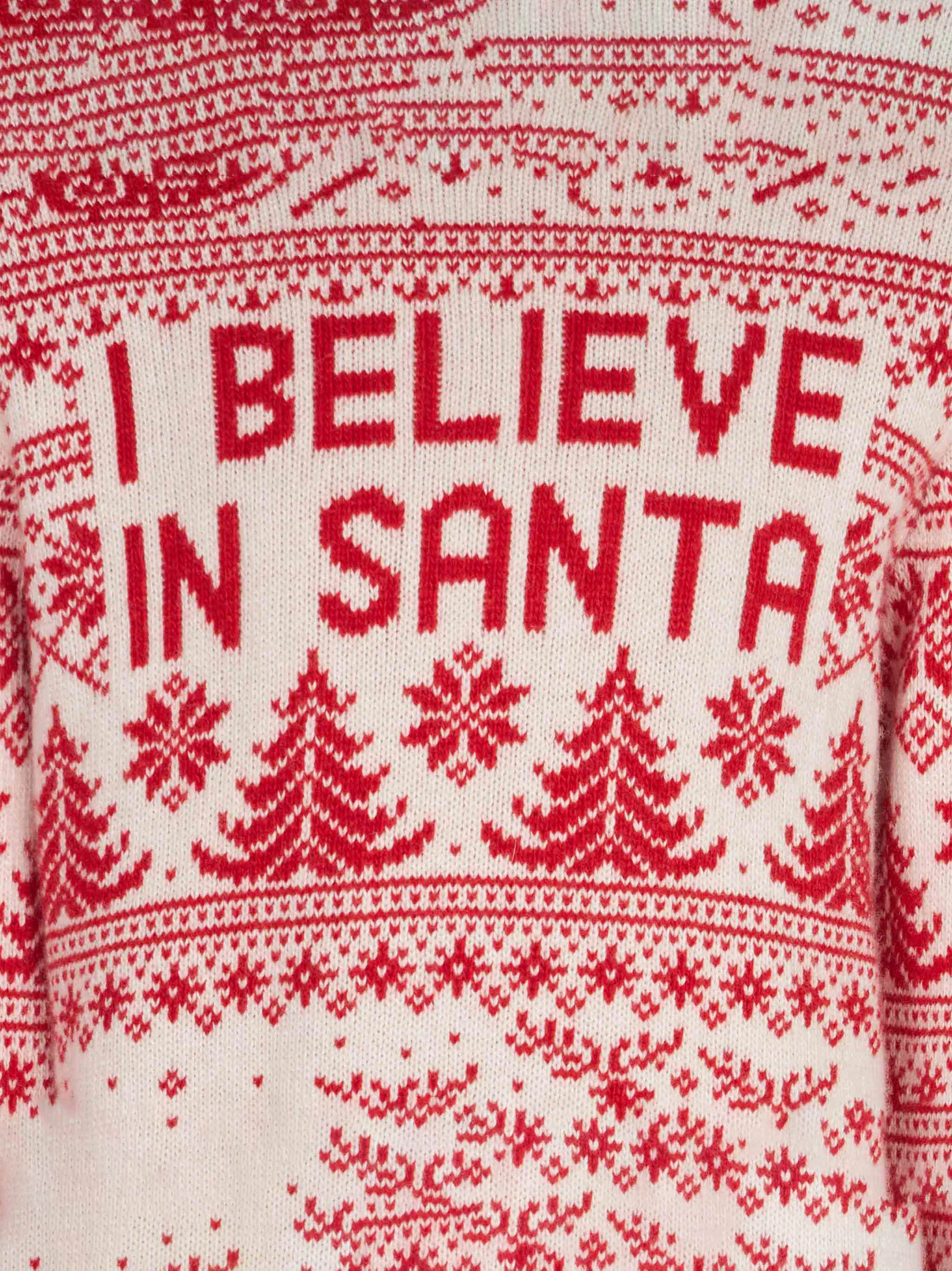 Girl sweater with I believe in Santa jacquard - Image 3