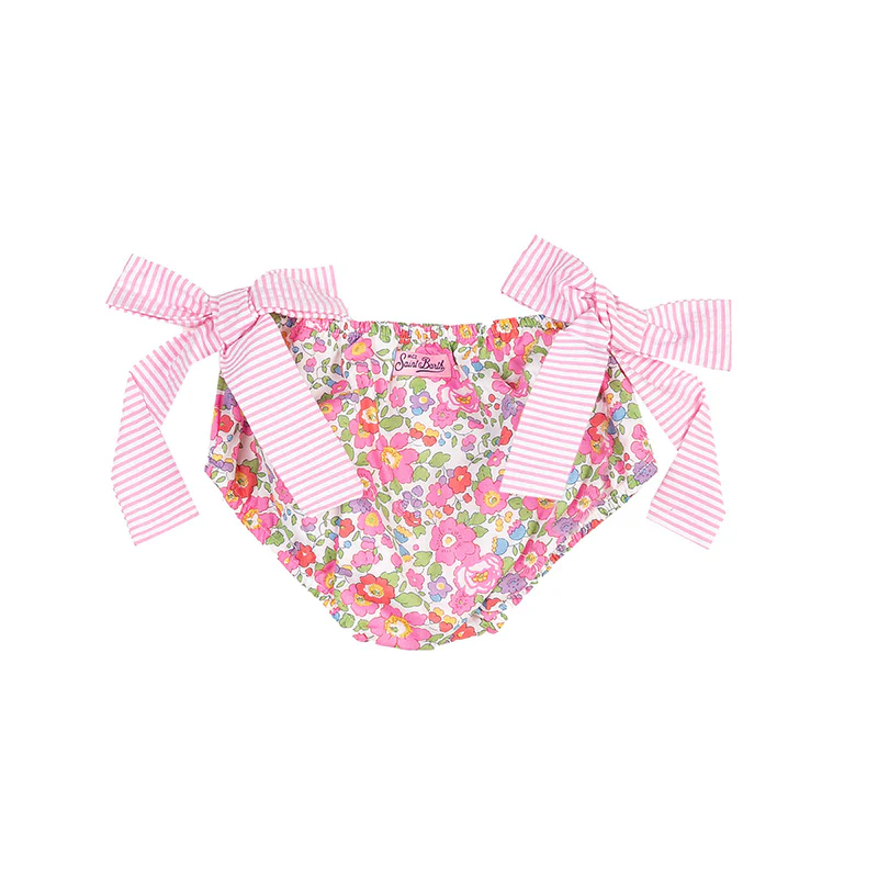 Baby girl swim briefs with flower print - Image 2
