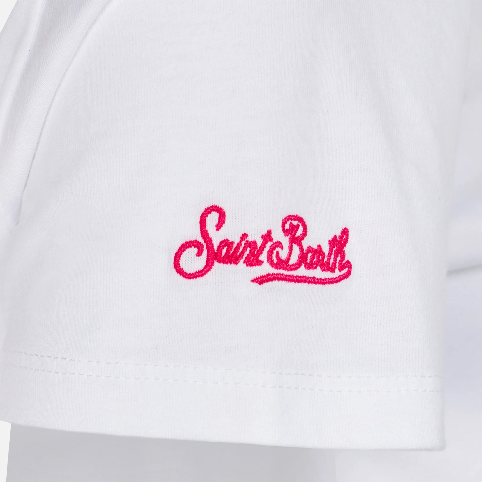 Girl cotton t-shirt with Saint Barth print - Image 2
