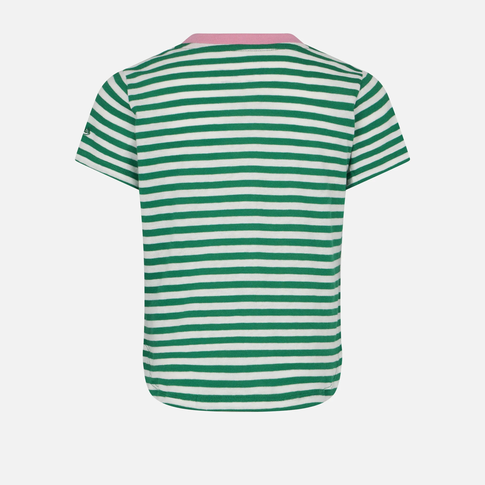 Girl t-shirt with stripes and embroidery - Image 3