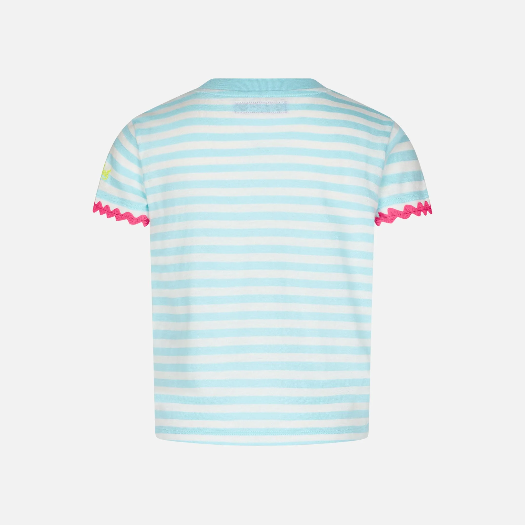 Girl striped t-shirt with Saint Barth embroidery - Image 2
