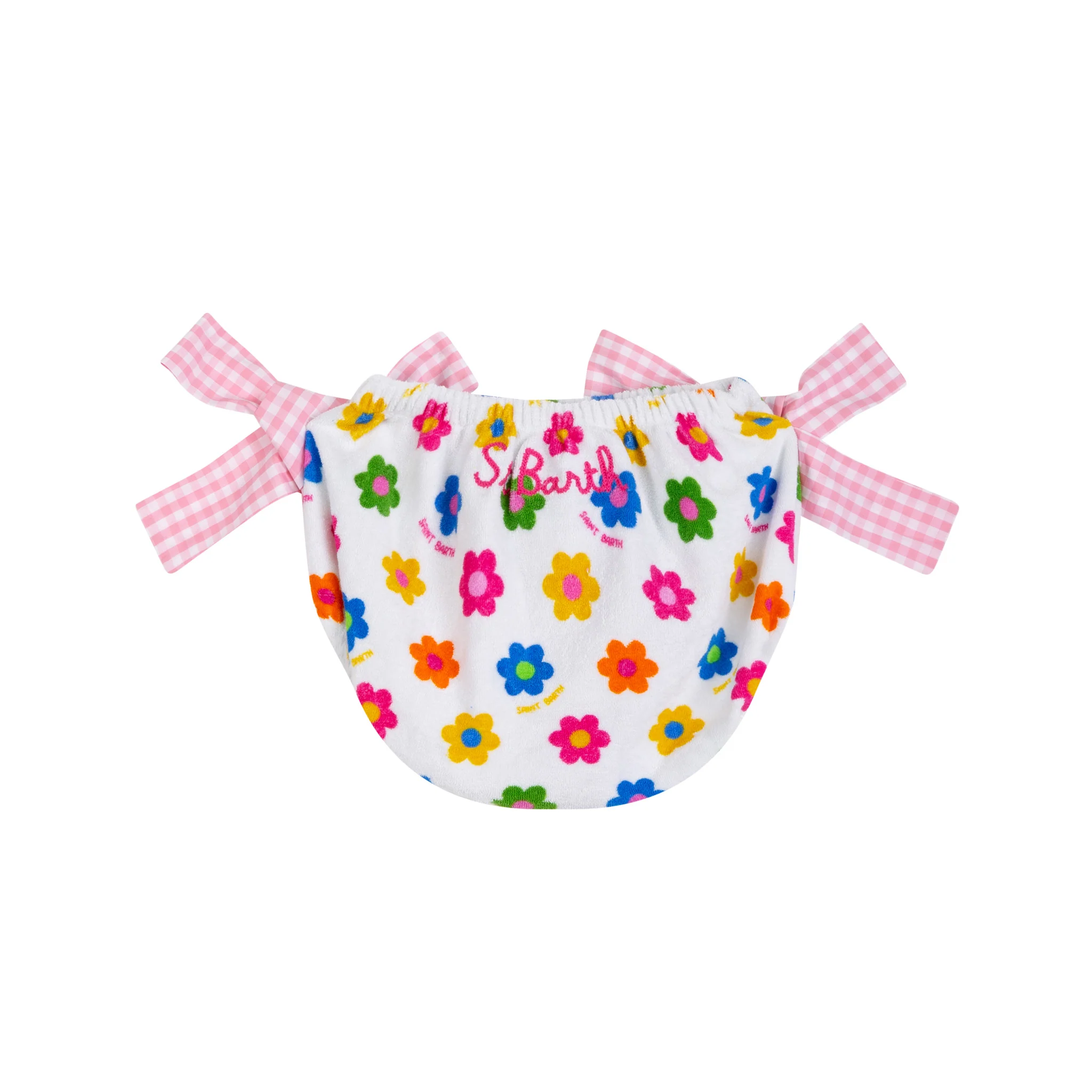 Baby girl terry swim briefs with daisy print - Image 2