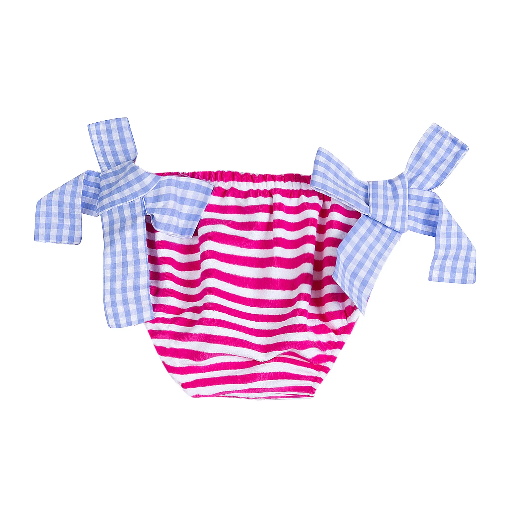 Baby girl terry swim briefs with stripes - Image 2