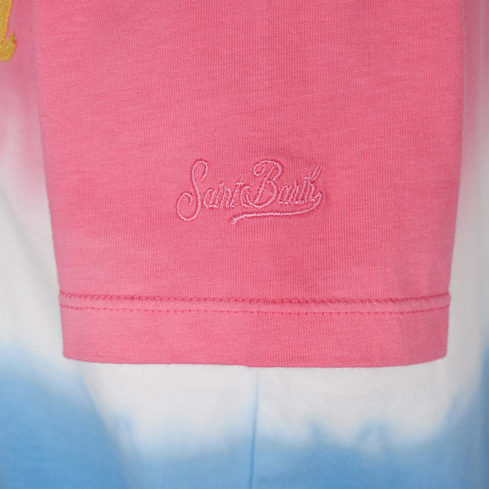 Girl tie dye t-shirt with St. Barth lettering - Image 2