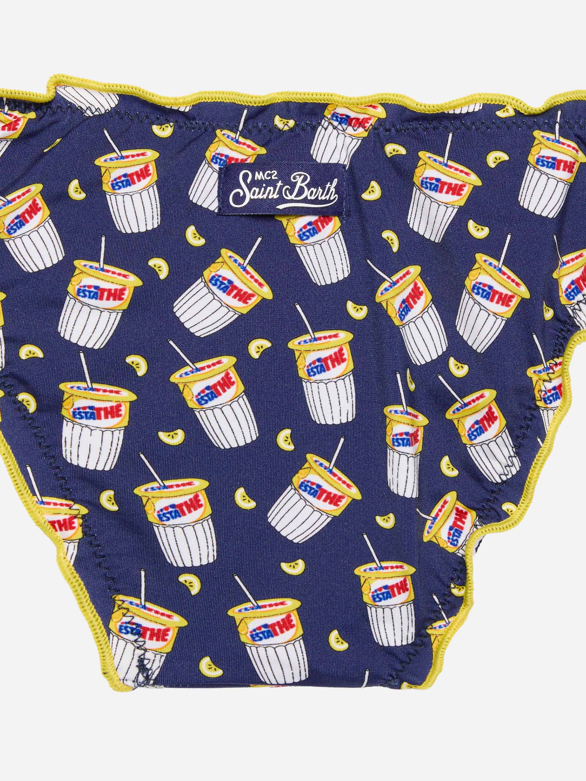 Girl triangle bikini with Estathé print | Estathé® Special Edition - Image 3
