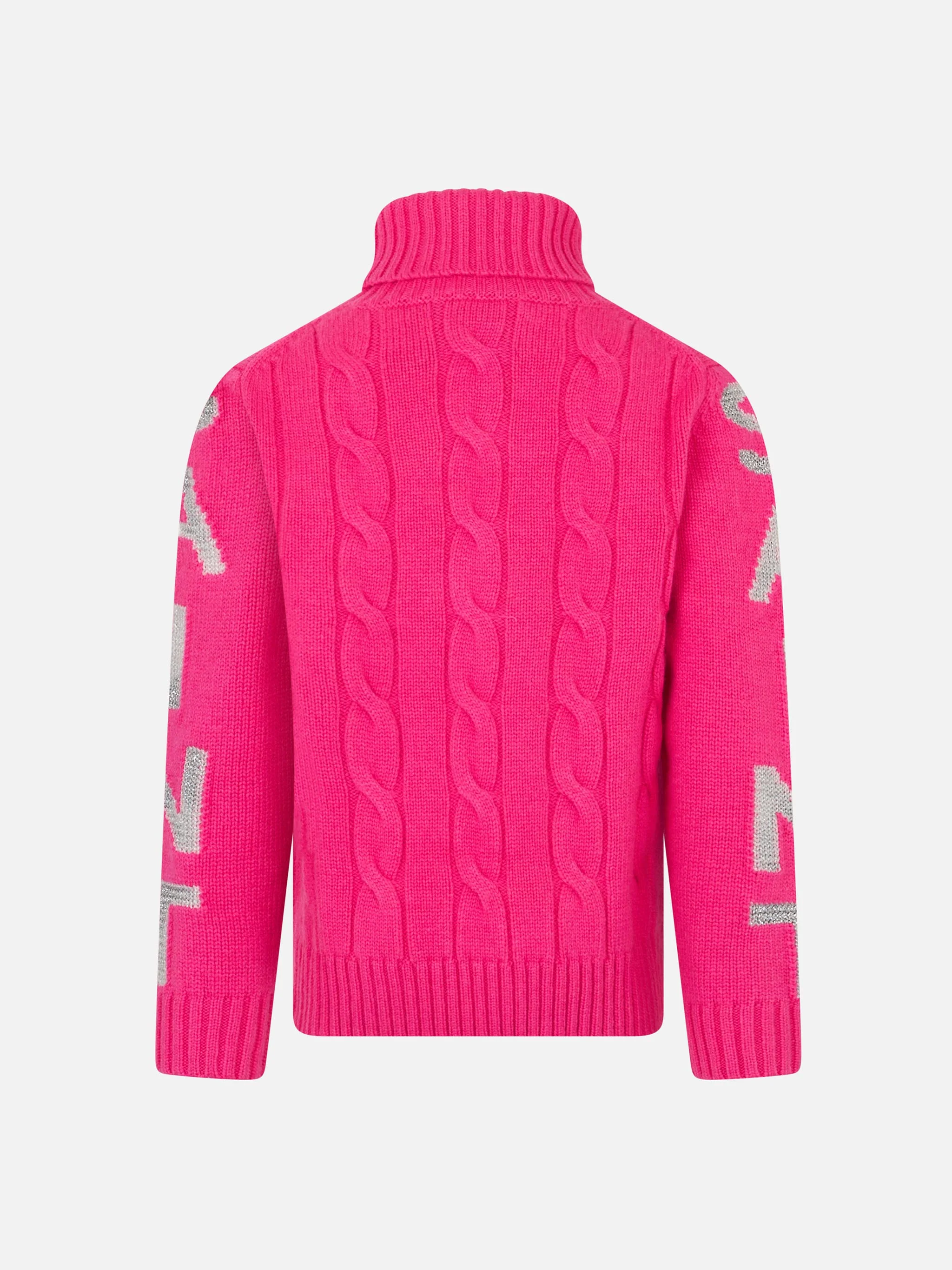 Girl turtleneck braided sweater with Saint Barth jacquard - Image 2
