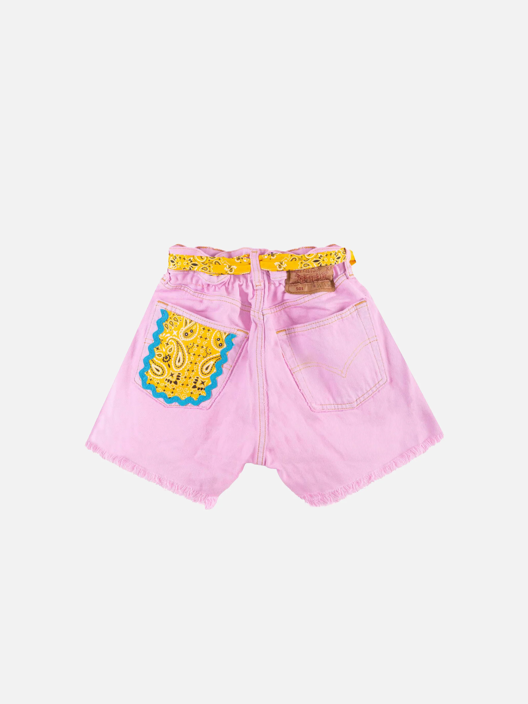 Girl upcycled denim shorts with embroidery - Image 2