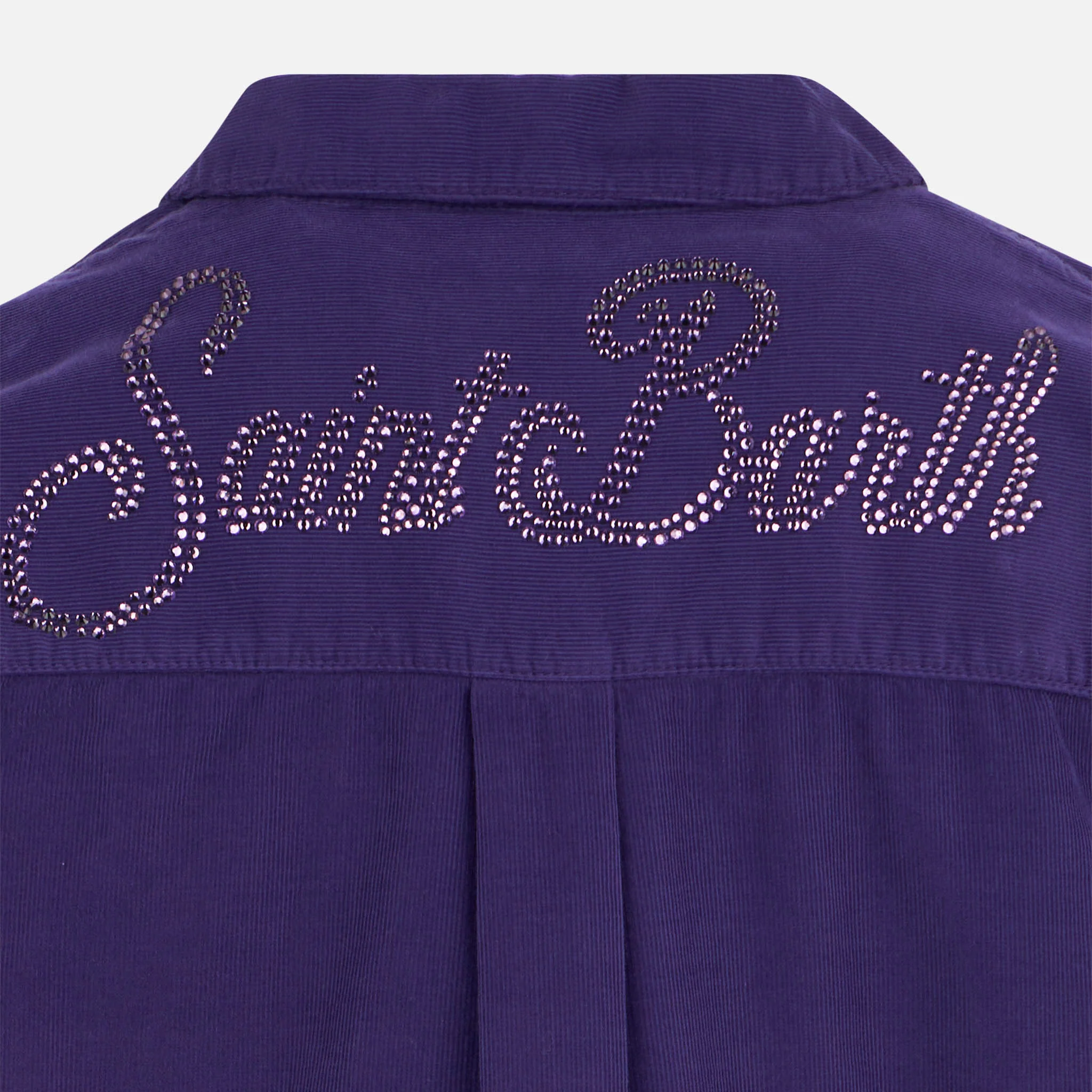 Girl velvet overshirt with Saint Barth rhinestones print - Image 3