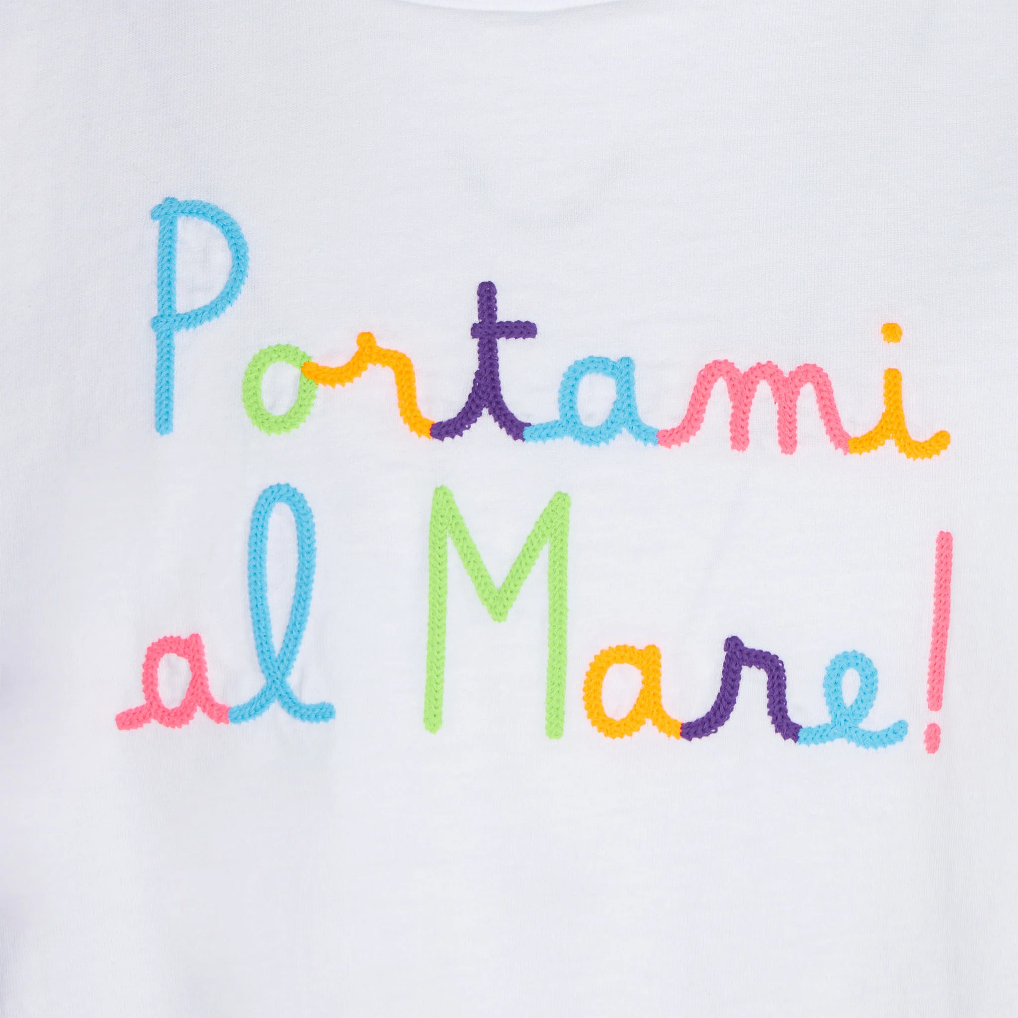 Girl ruffled t-shirt with flounce and Portami al Mare embroidery - Image 2