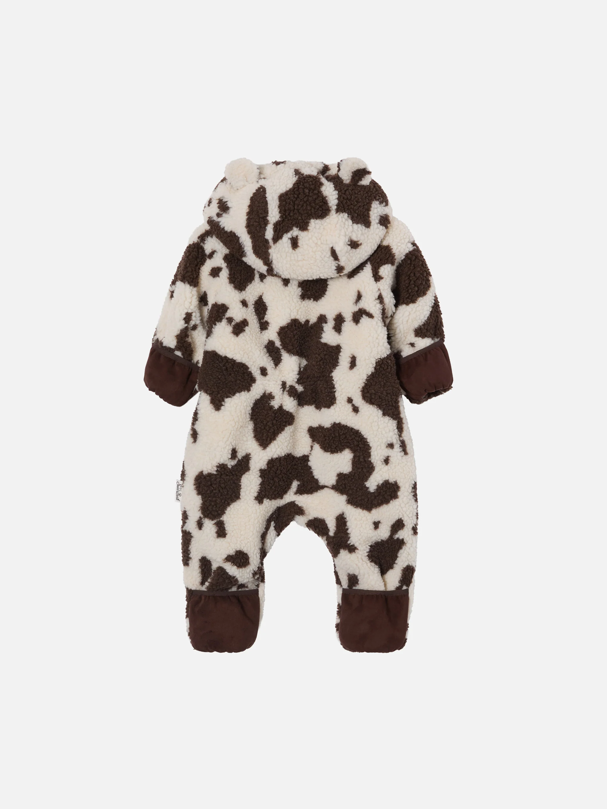 Glace Teddy padded snowsuit with teddy lining, cow print - Image 2