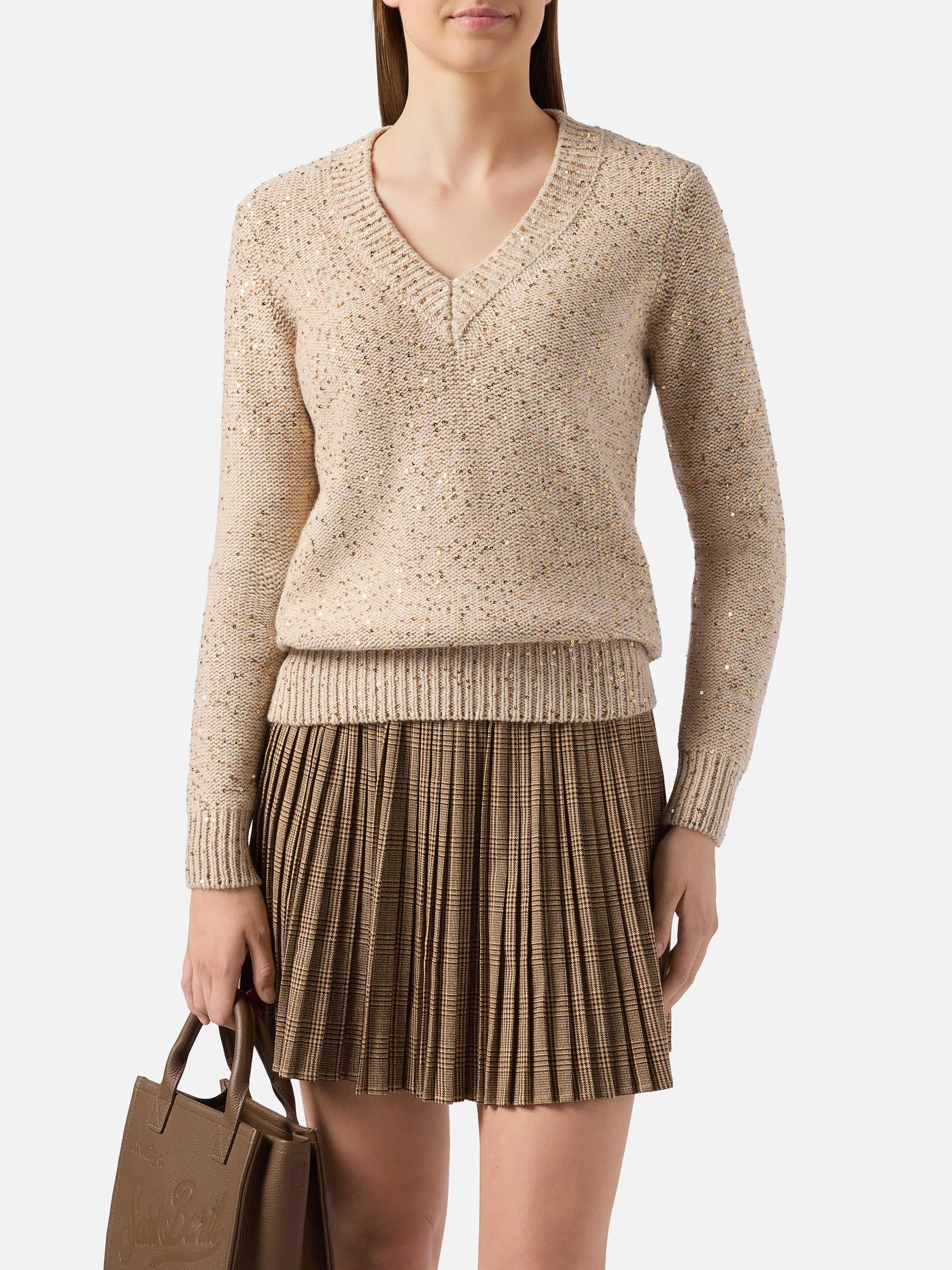 Gold sweater with sequins