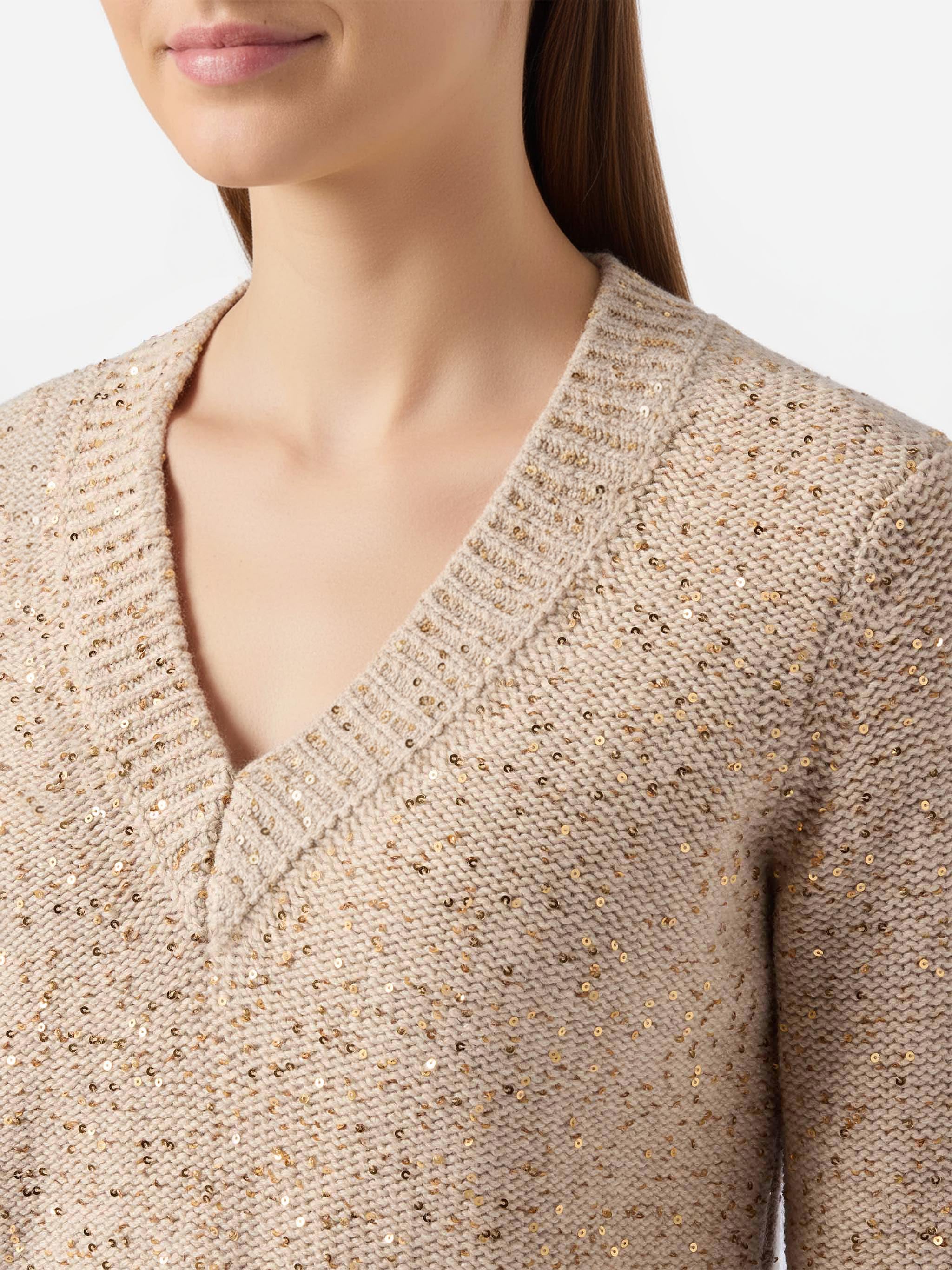 Gold sweater with sequins - Image 2