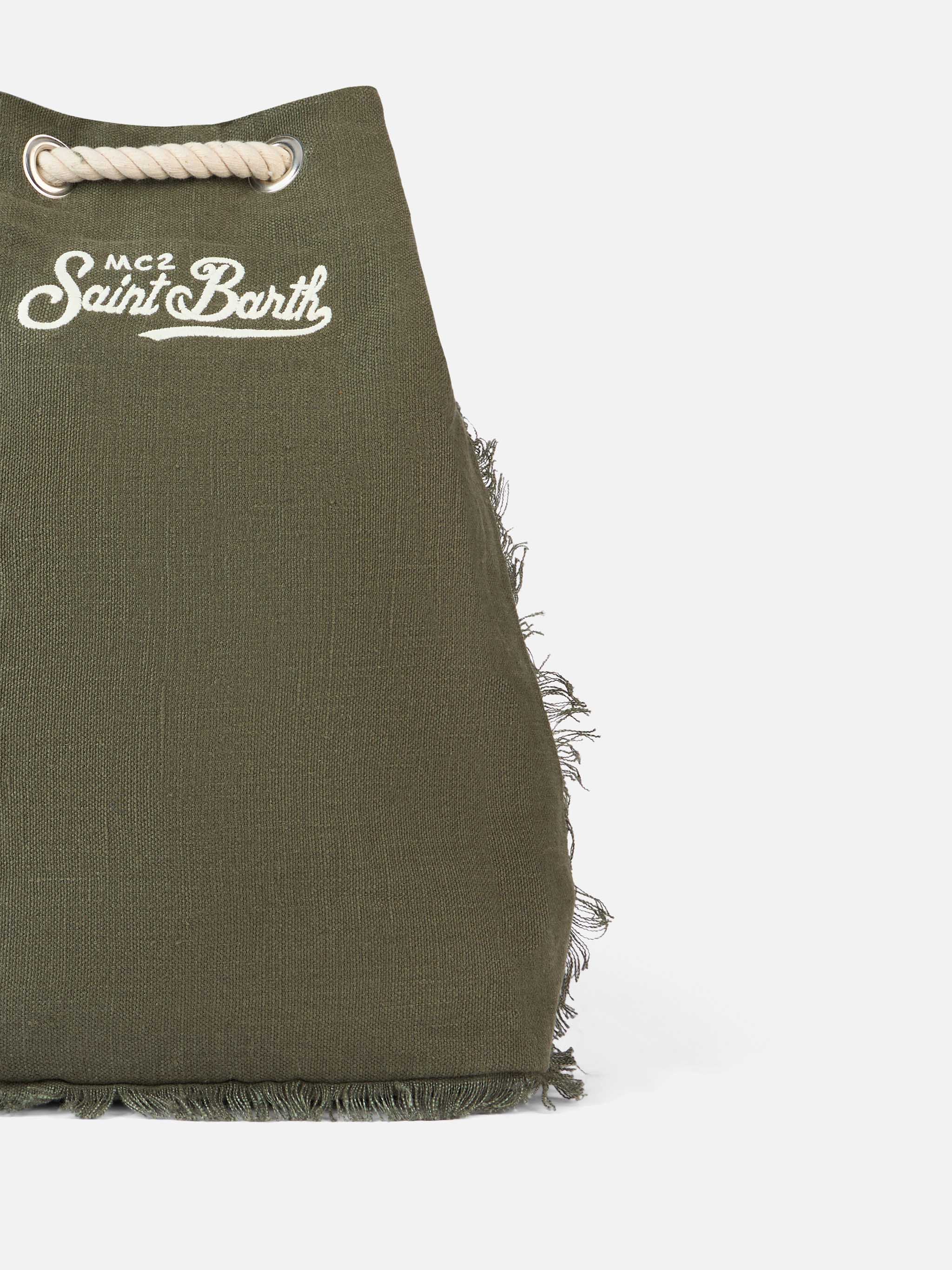Green boat linen backpack - Image 3