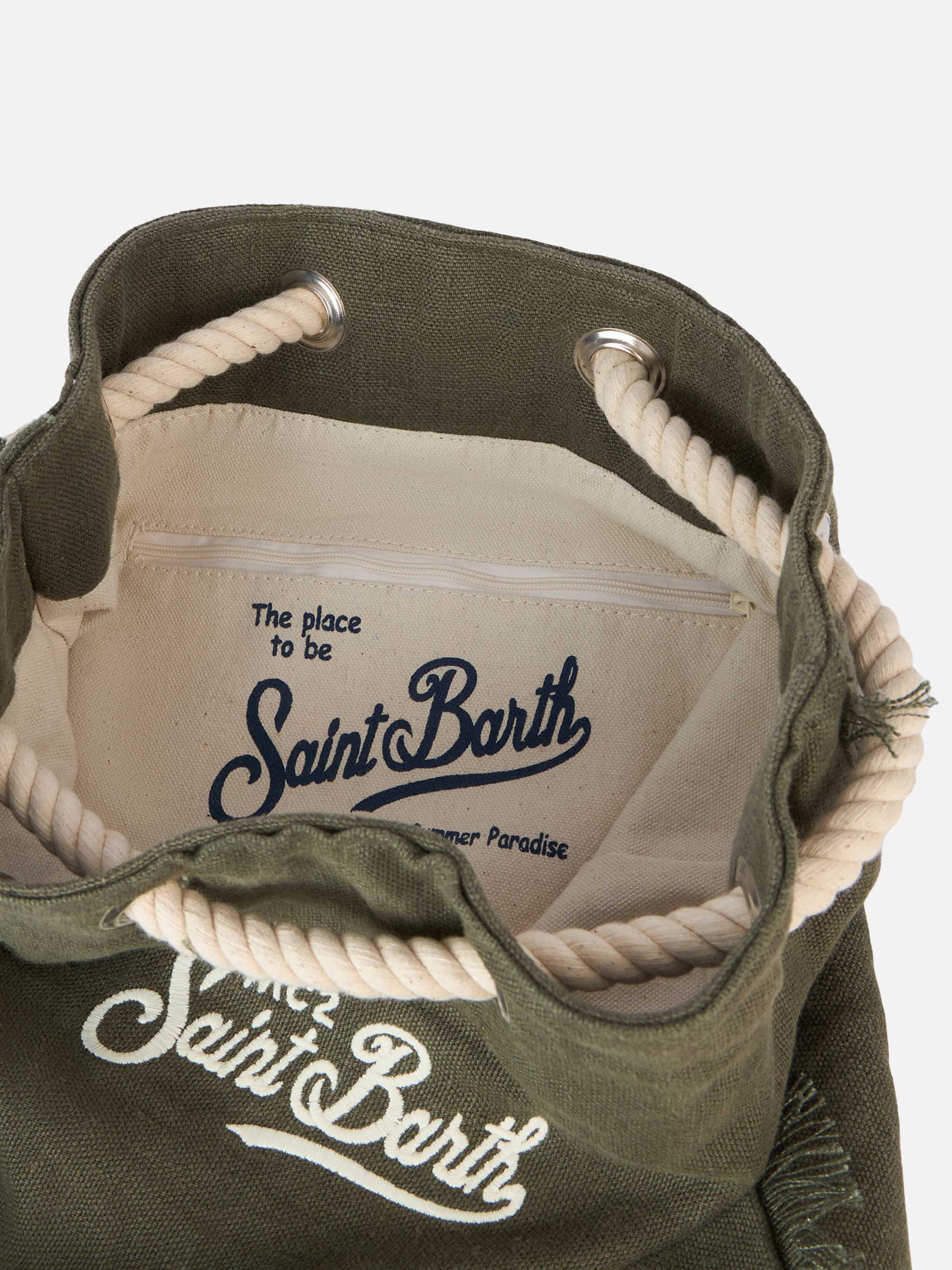 Green boat linen backpack - Image 5