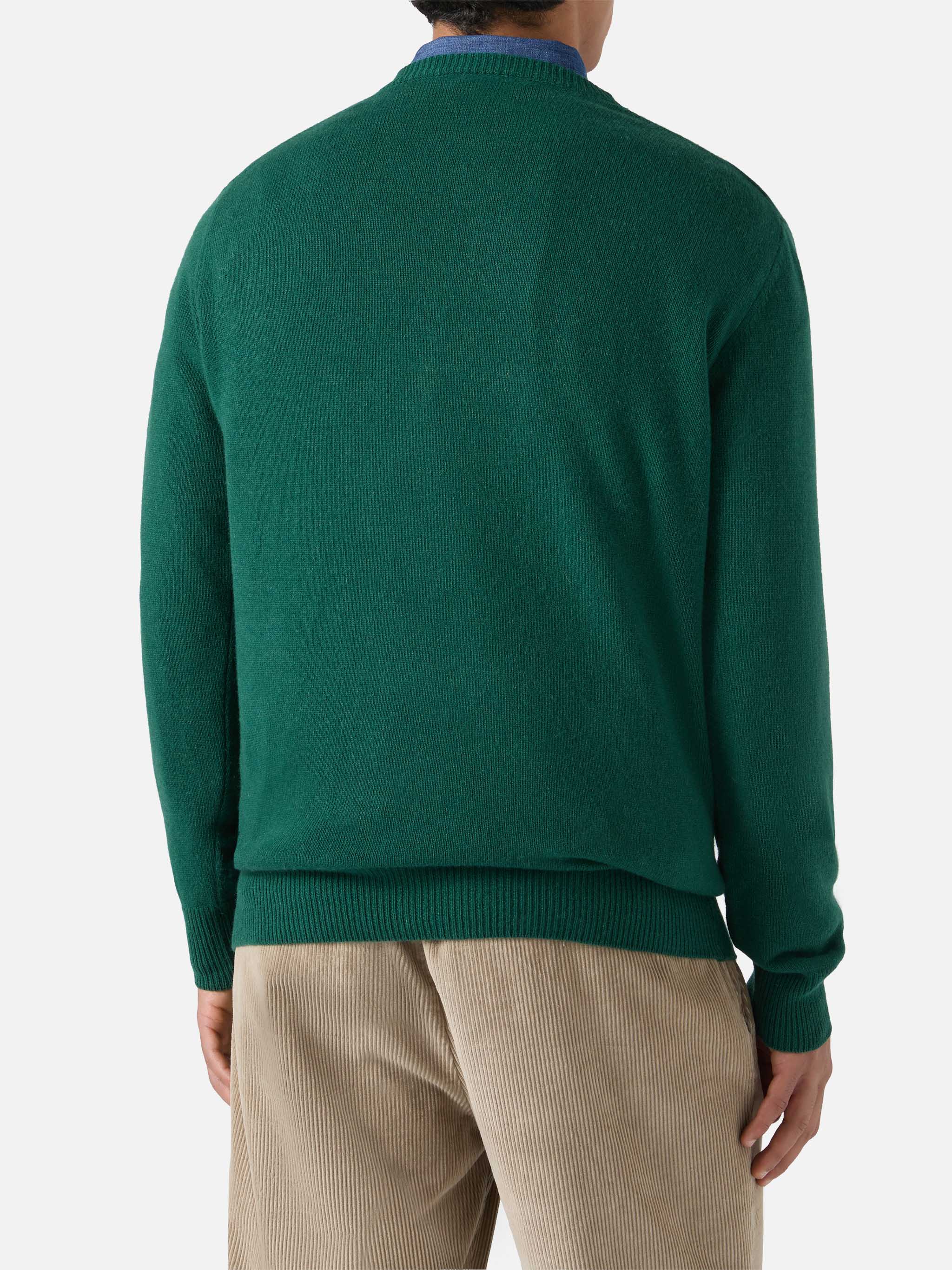 Green crewneck Heron with Money maker jacquard - Image 3