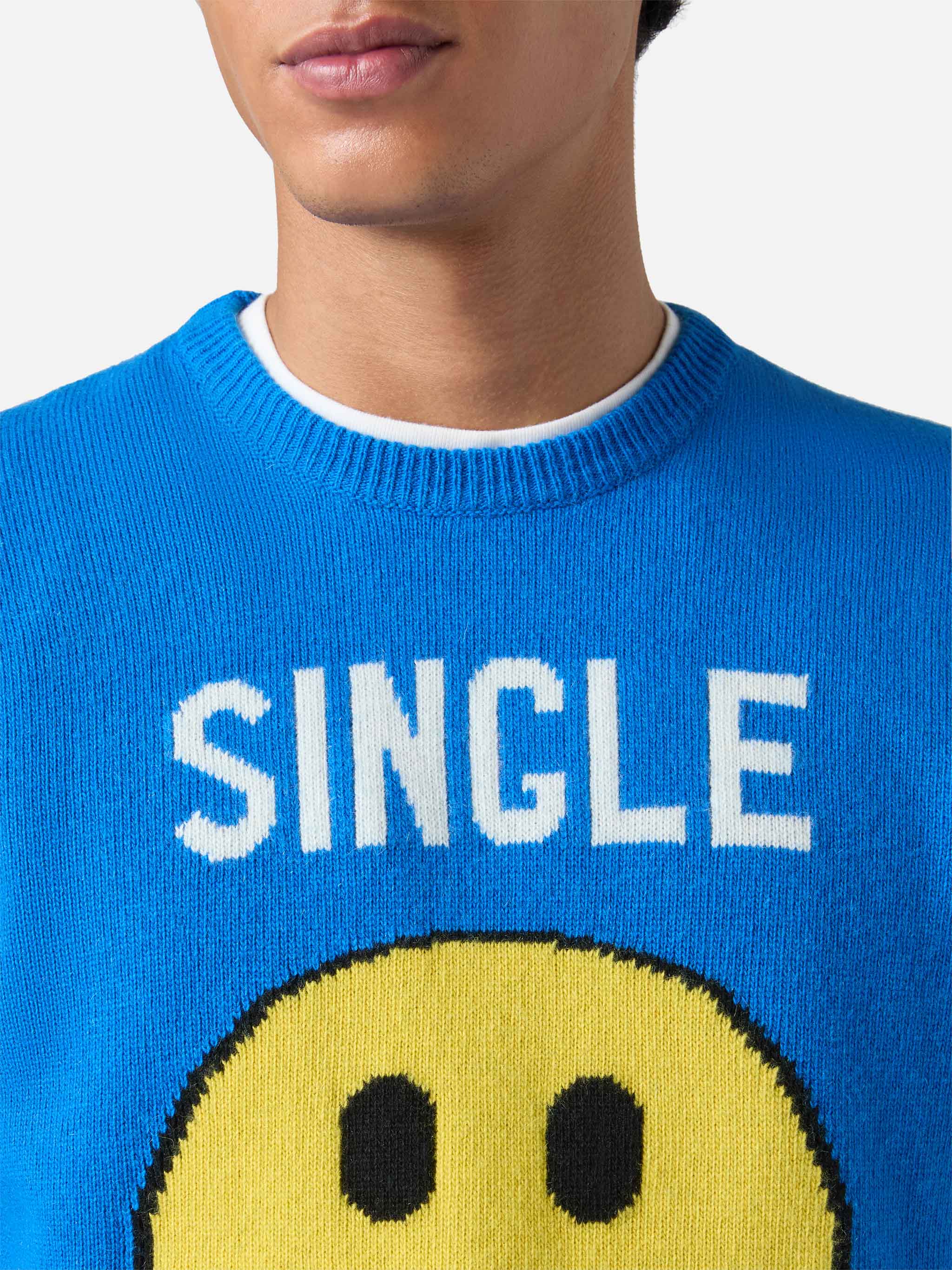 Green crewneck Heron with Single jacquard - Image 2