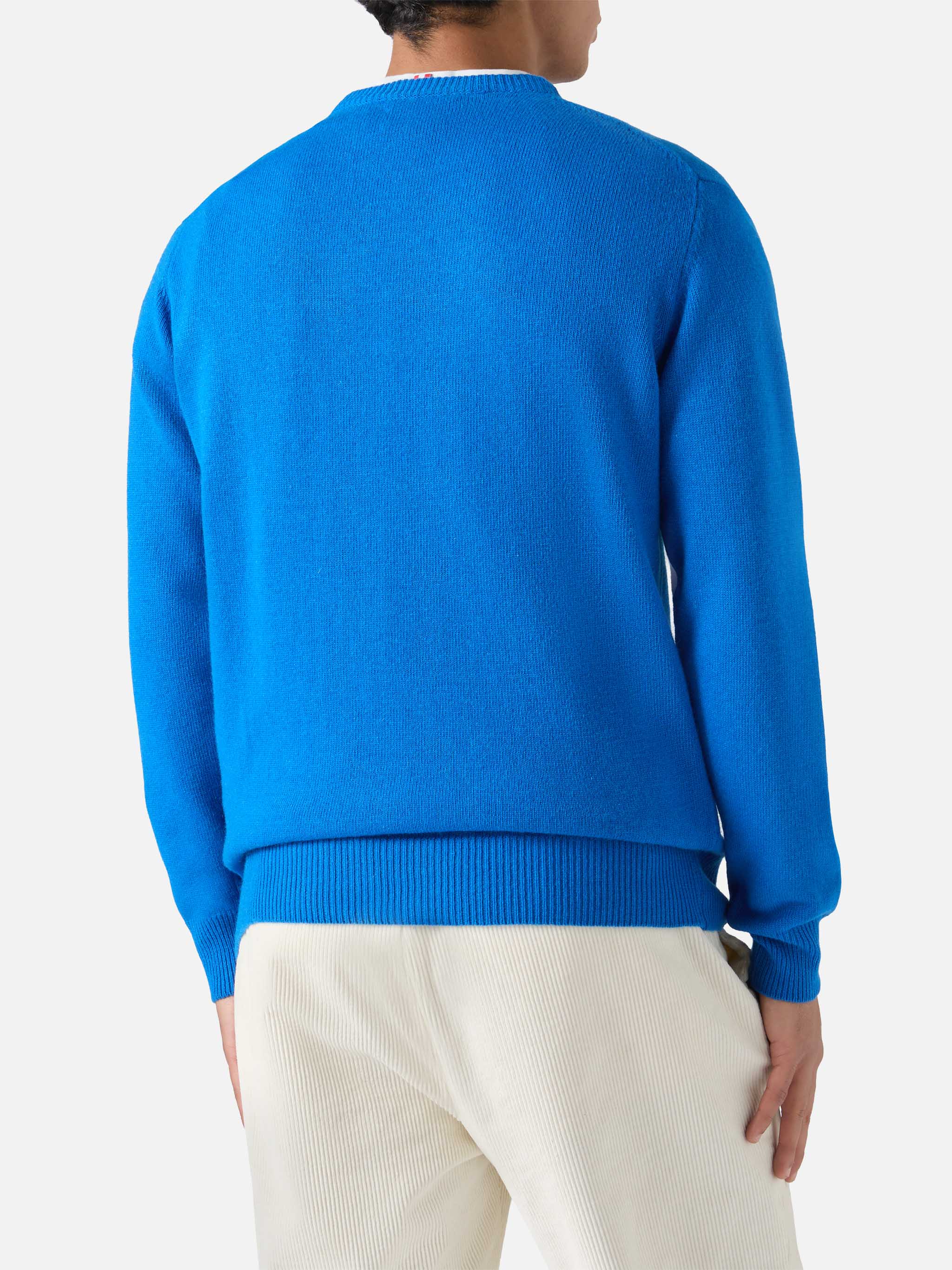 Green crewneck Heron with Single jacquard - Image 3
