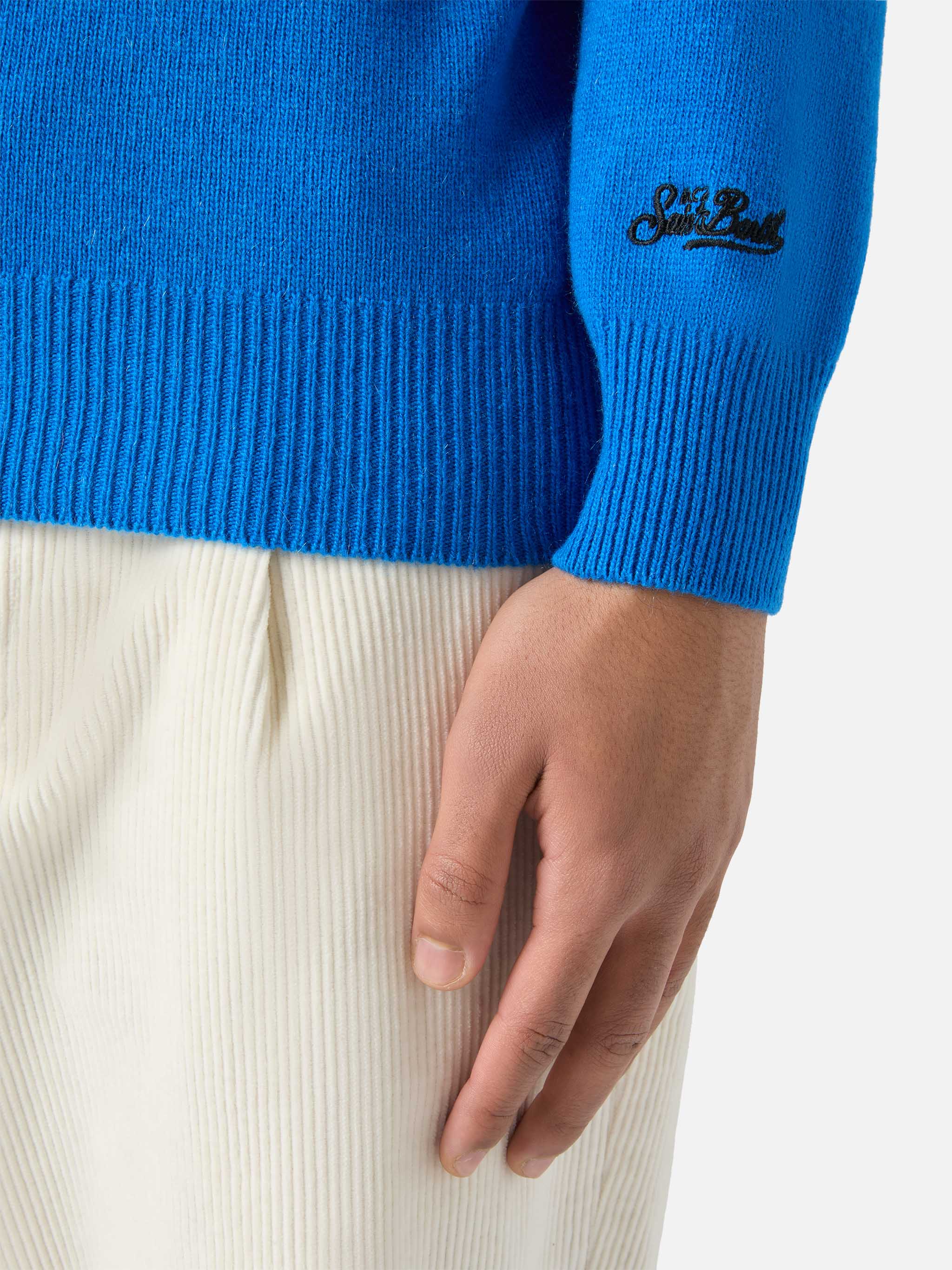 Green crewneck Heron with Single jacquard - Image 4