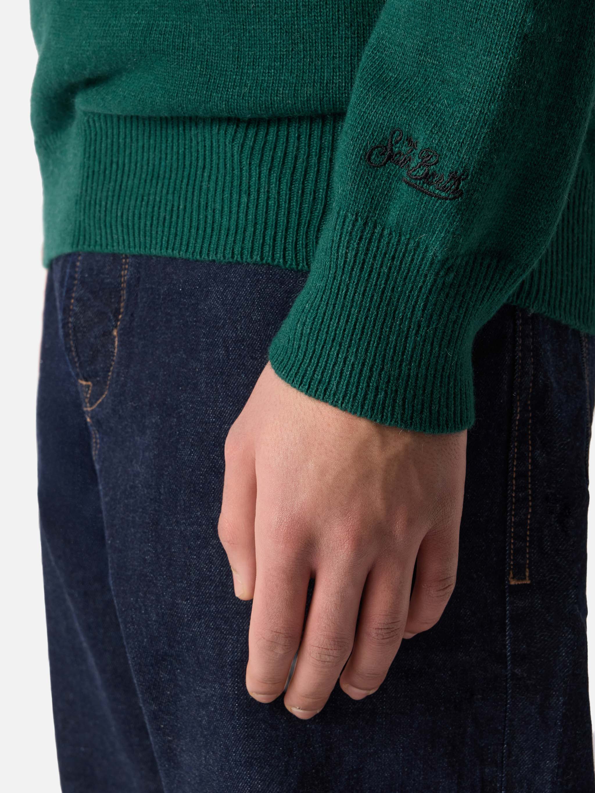 Green crewneck Heron with Woodstock jacquard | PEANUTS SPECIAL EDITION - Image 4