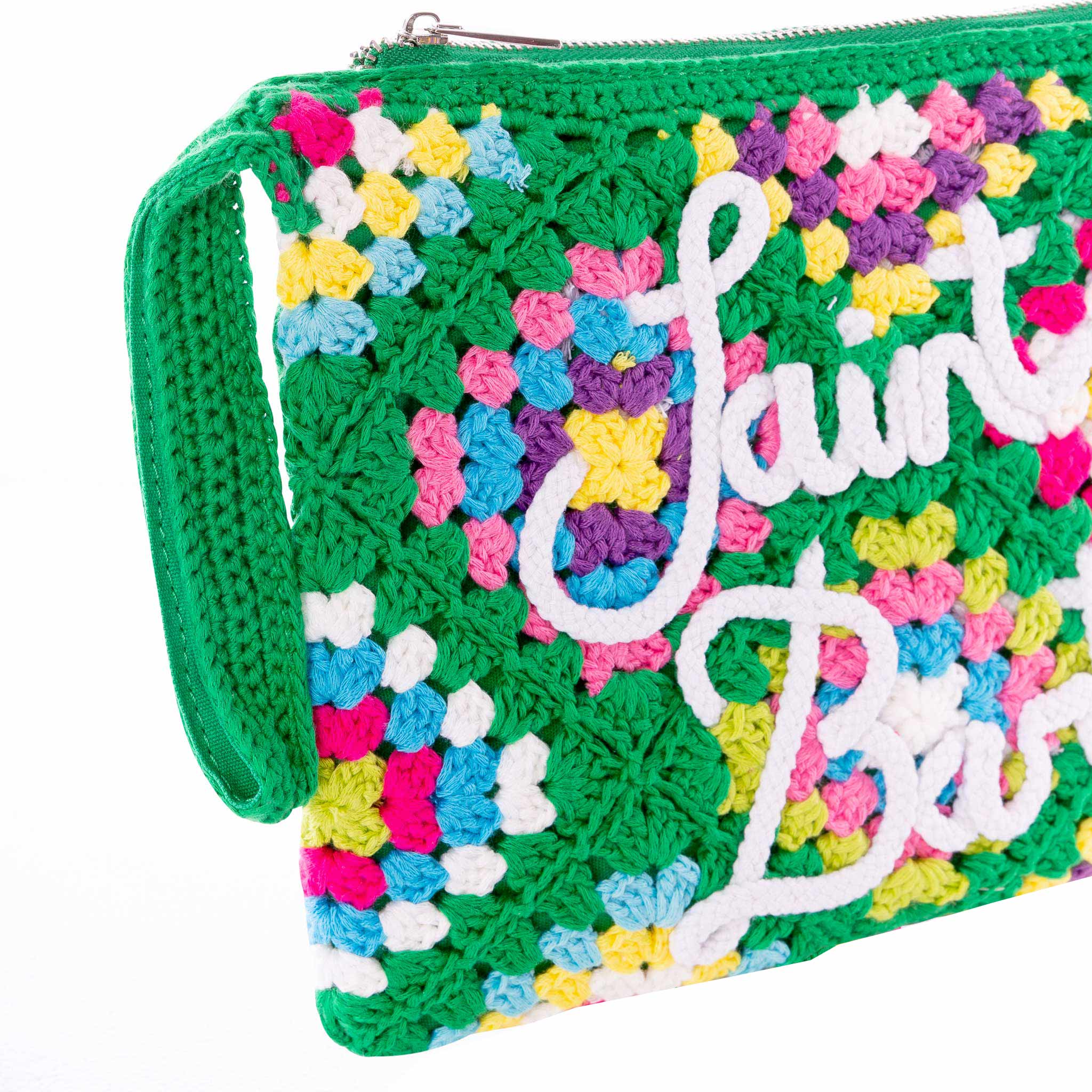 Parisienne green crochet pouch bag with Saint Barth - Image 2