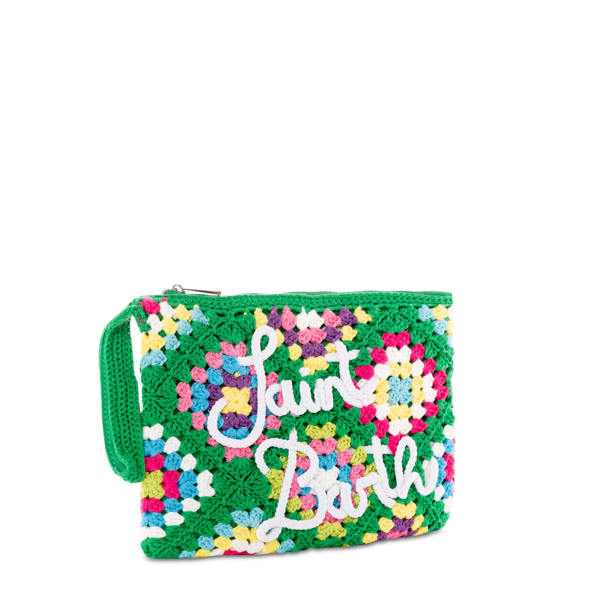 Parisienne green crochet pouch bag with Saint Barth - Image 3