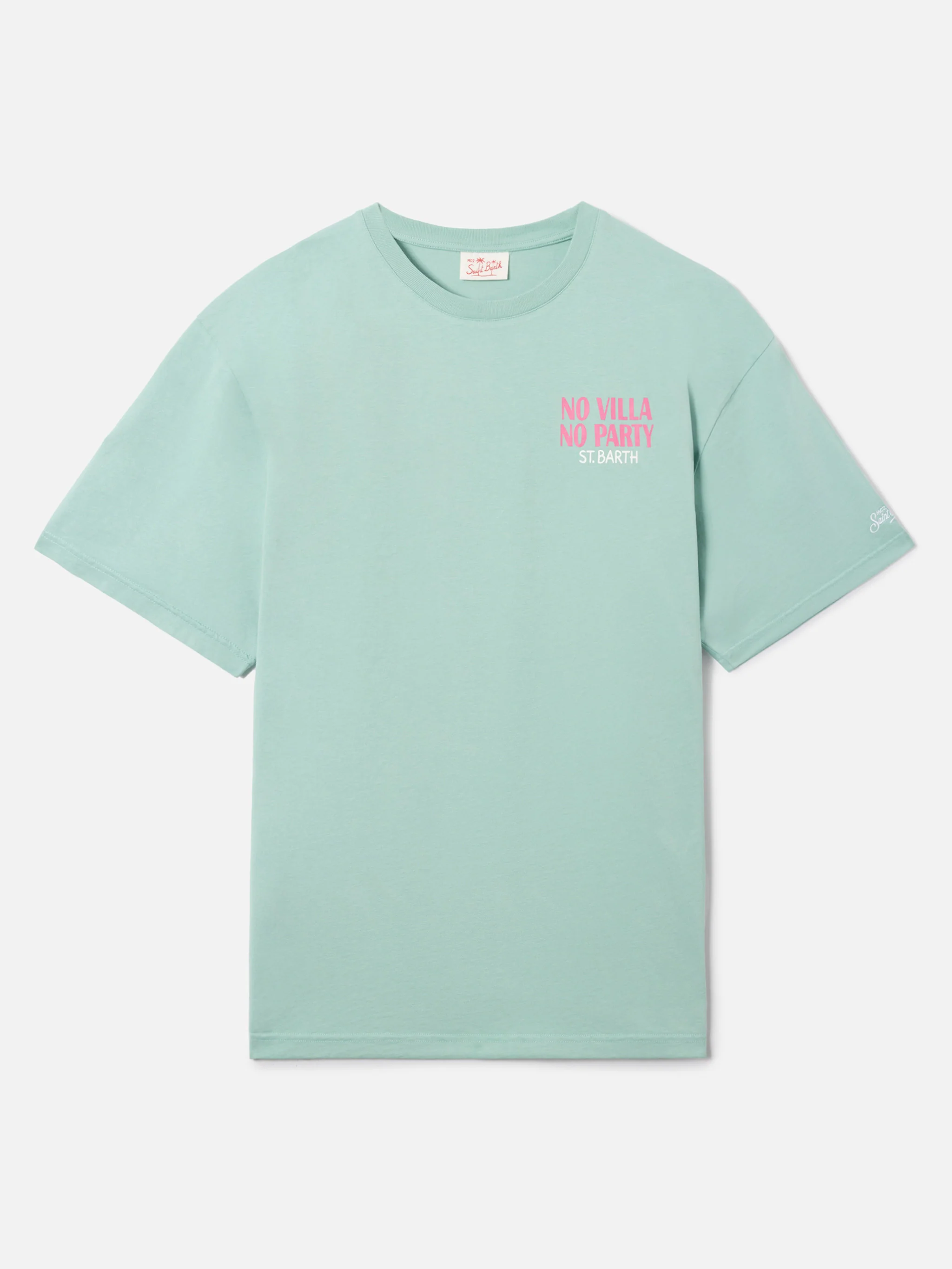 Green Delmar t-shirt with No Villa No Party print and maxi graphic on the back - Image 5