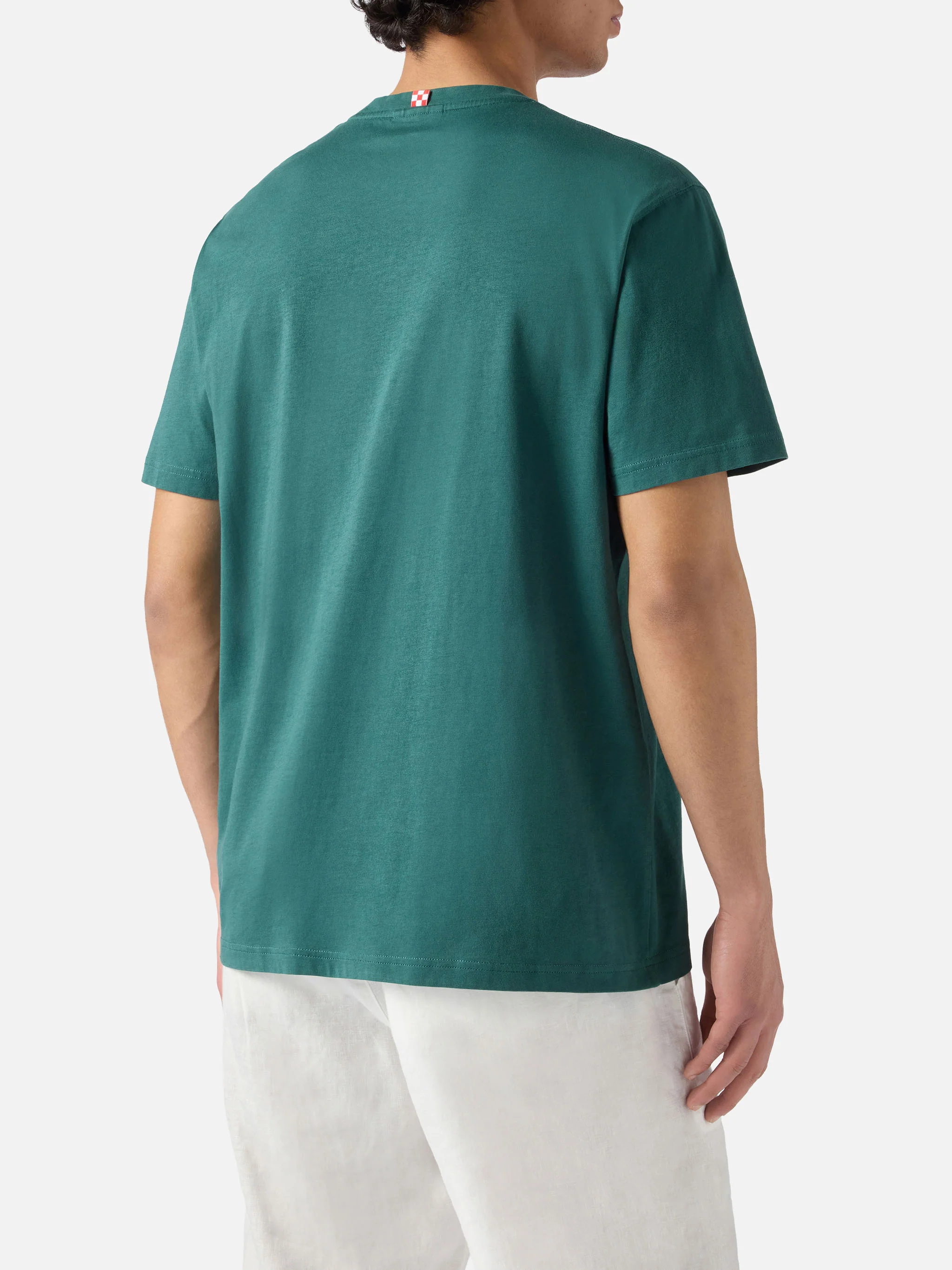 Green Dover cotton t-shirt with logo embroidery - Image 4