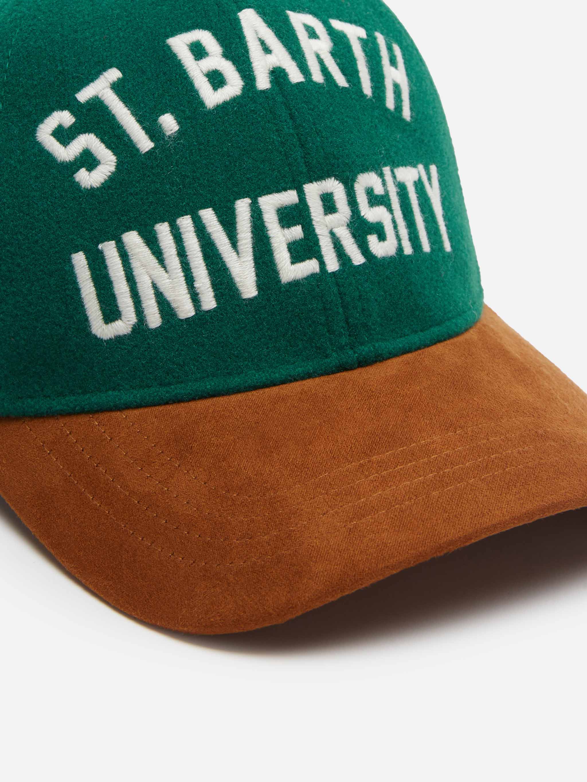 Green felt Baseball cap with St. Barth University embroidery - Image 3