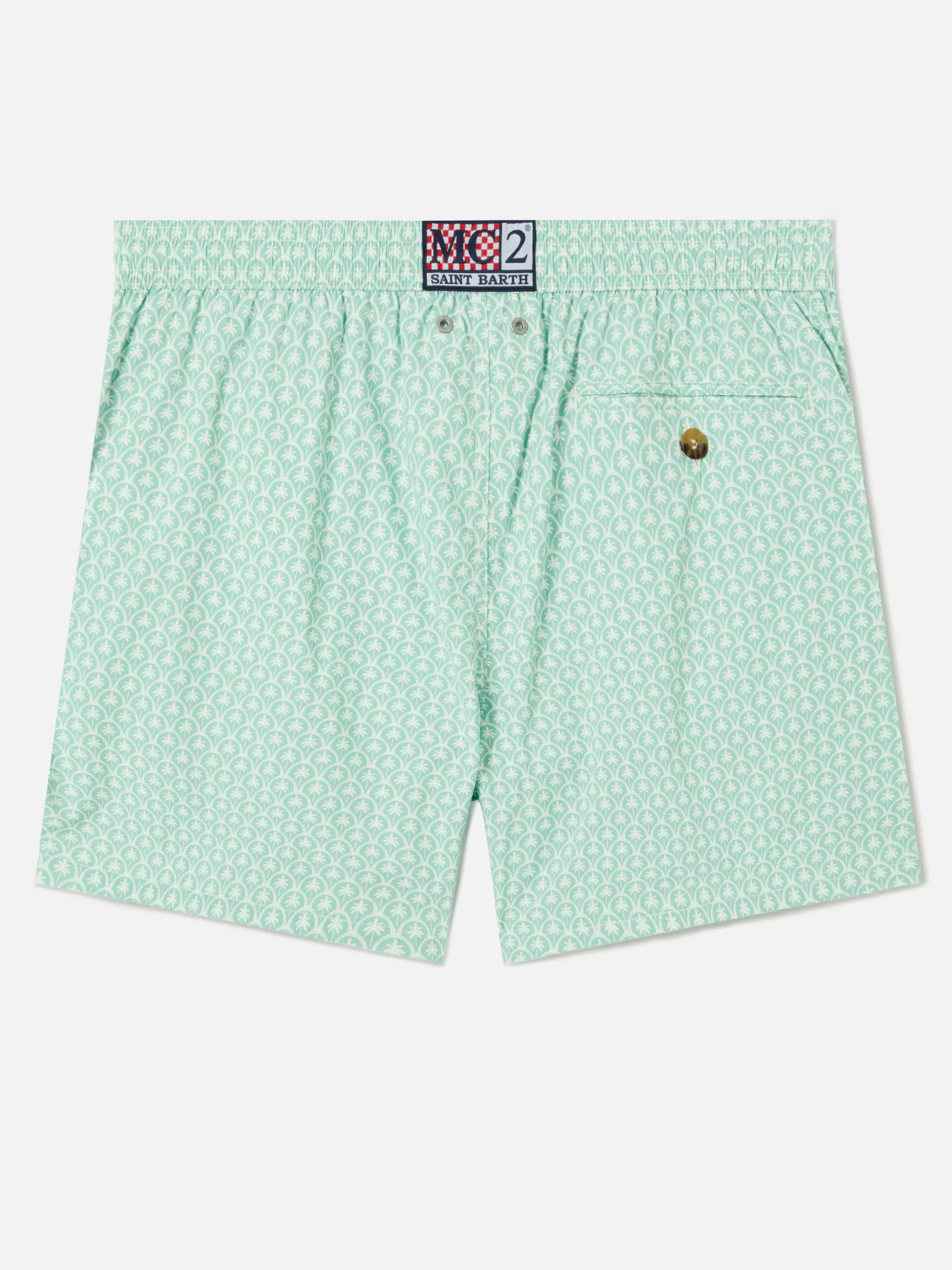 Green Lighting Micro swim shorts with all-over palm print - Image 2