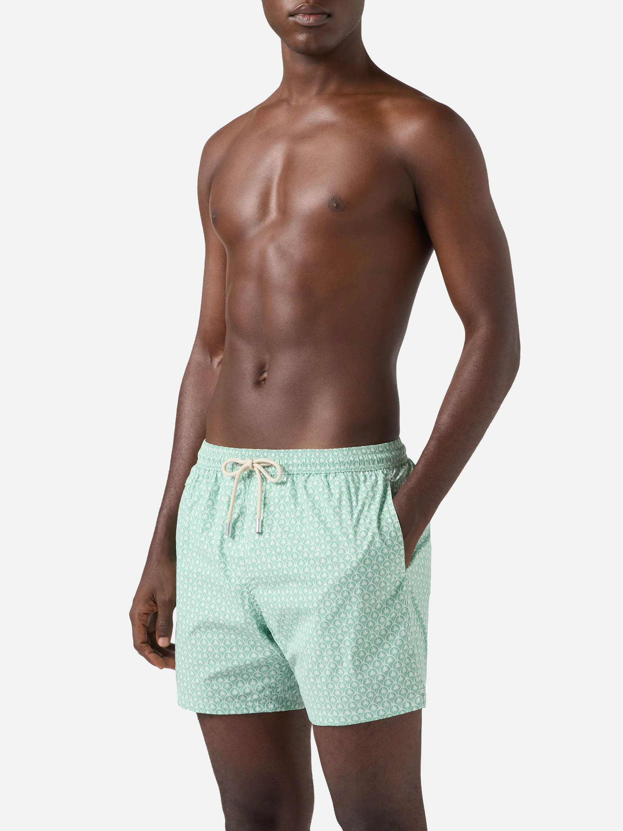 Green Lighting Micro swim shorts with all-over palm print - Image 3