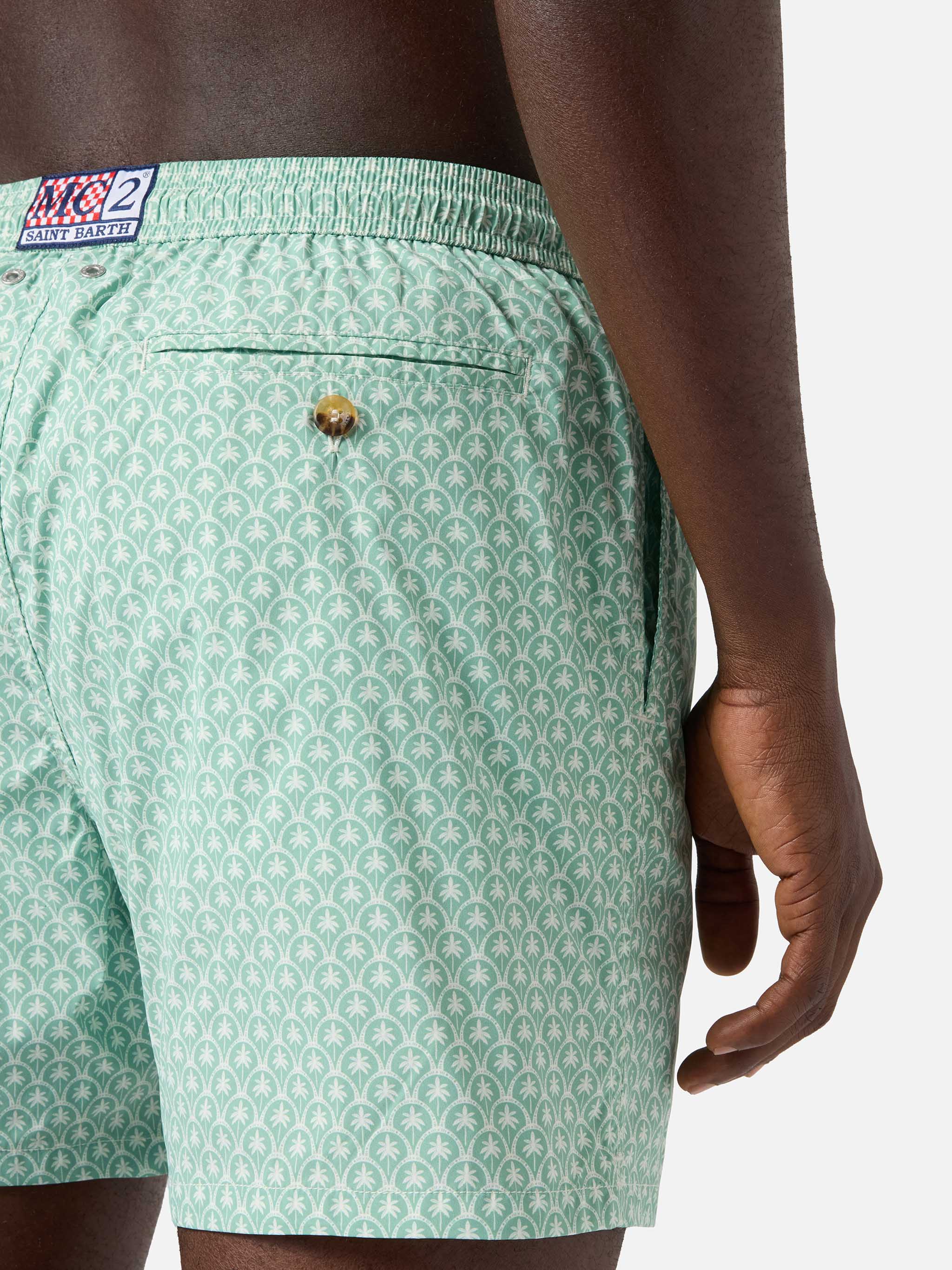 Green Lighting Micro swim shorts with all-over palm print - Image 5