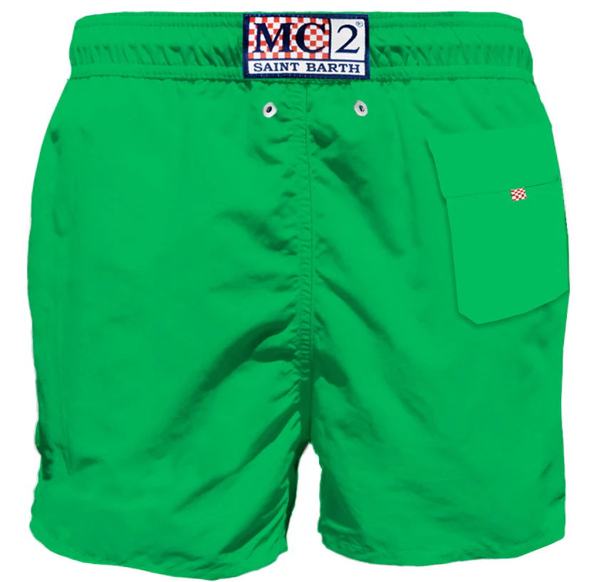 Gustavia Pocket green swim shorts with embroidery - Image 2