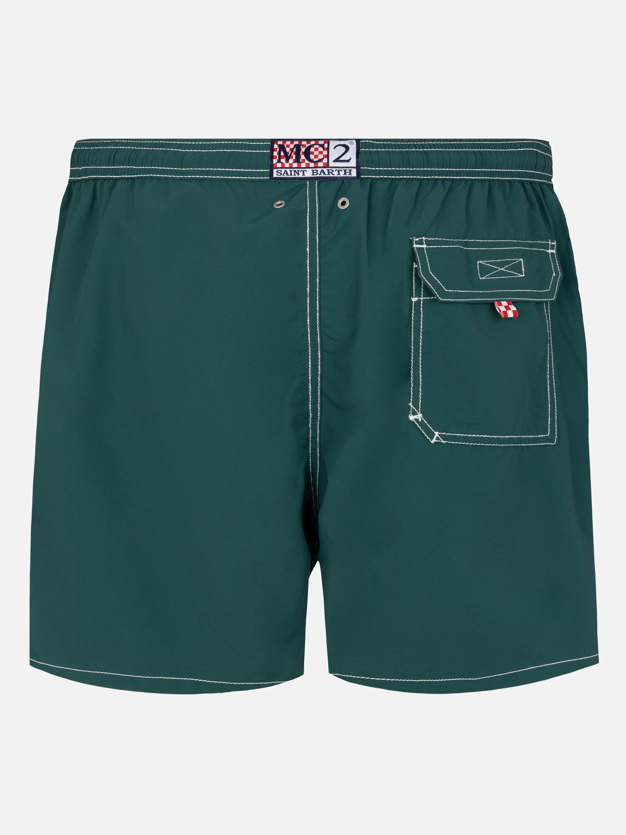 Green mid-length classic light swim shorts Patmos - Image 2