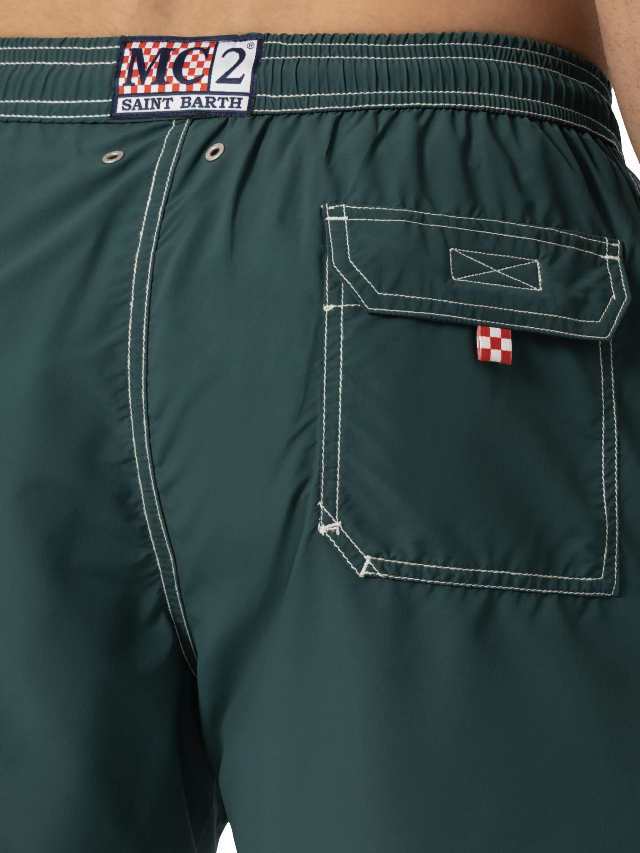 Green mid-length classic light swim shorts Patmos - Image 6