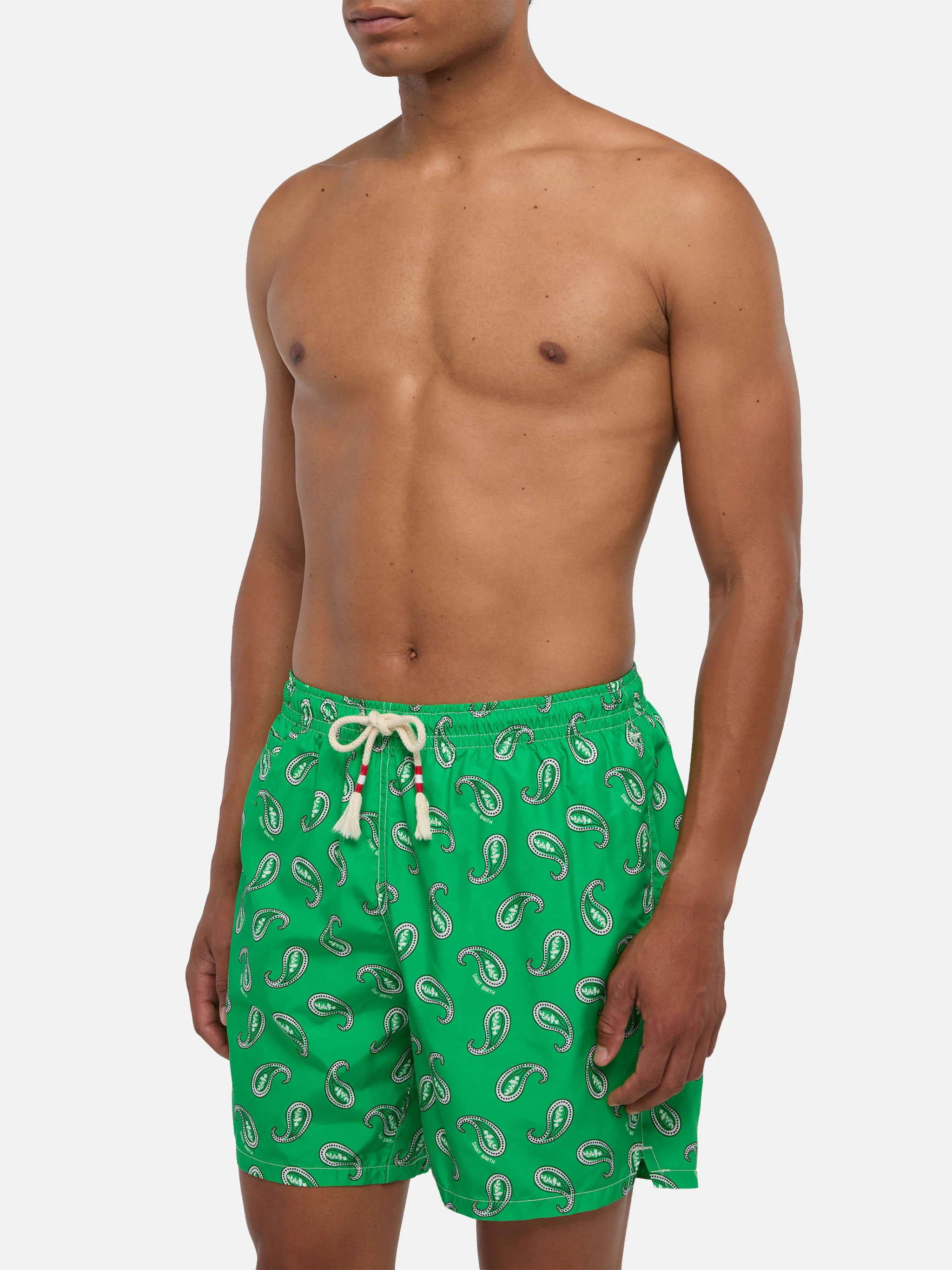 Green paisley Caprese swim shorts - Image 3